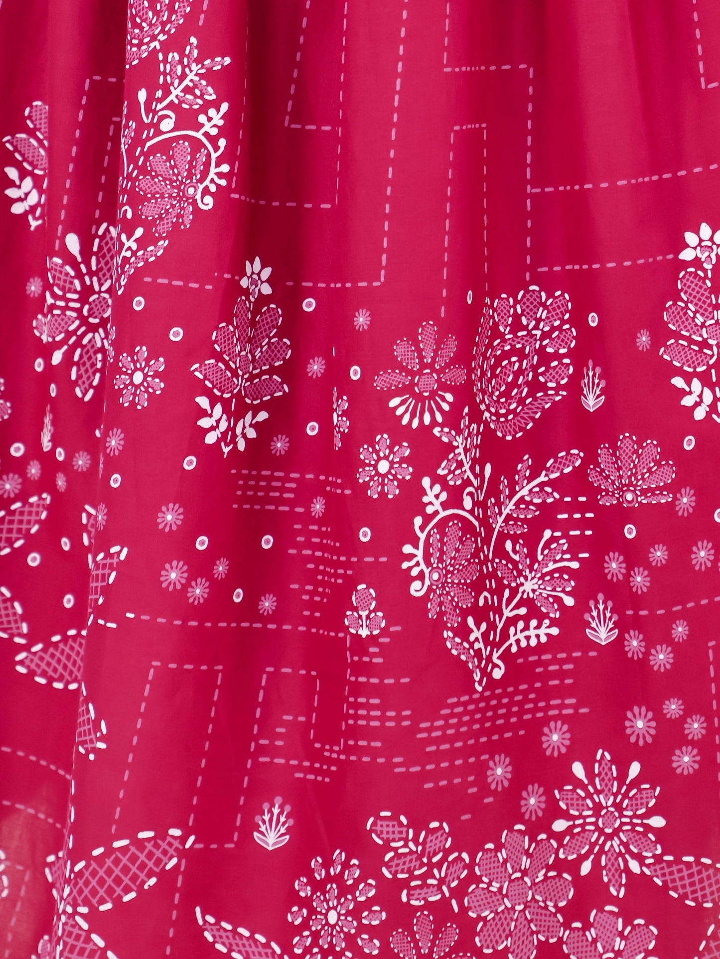 Embroidered Soft Cotton Placement Print Angrakha Purple Kurta