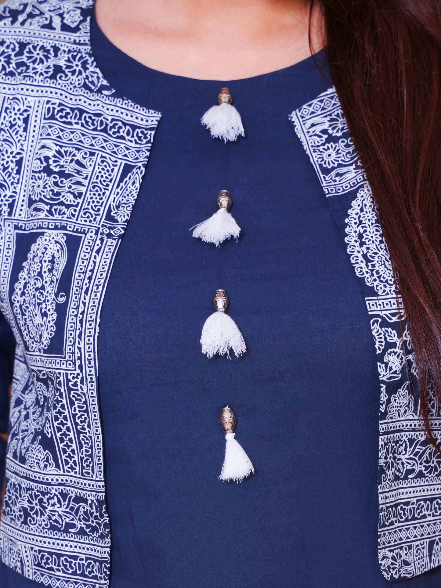 Soft Cotton Solid Straight Blue Kurta
