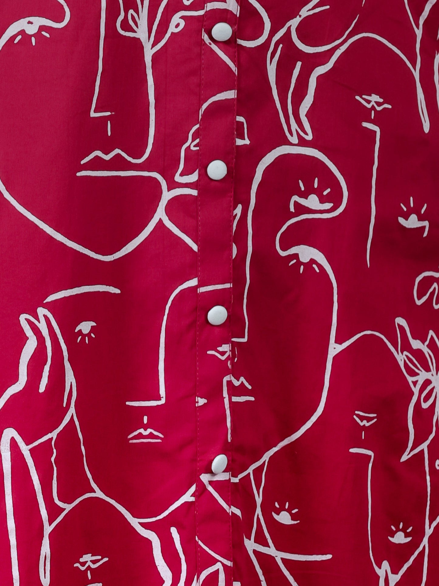 Soft Cotton Abstract A-line Pink Dress