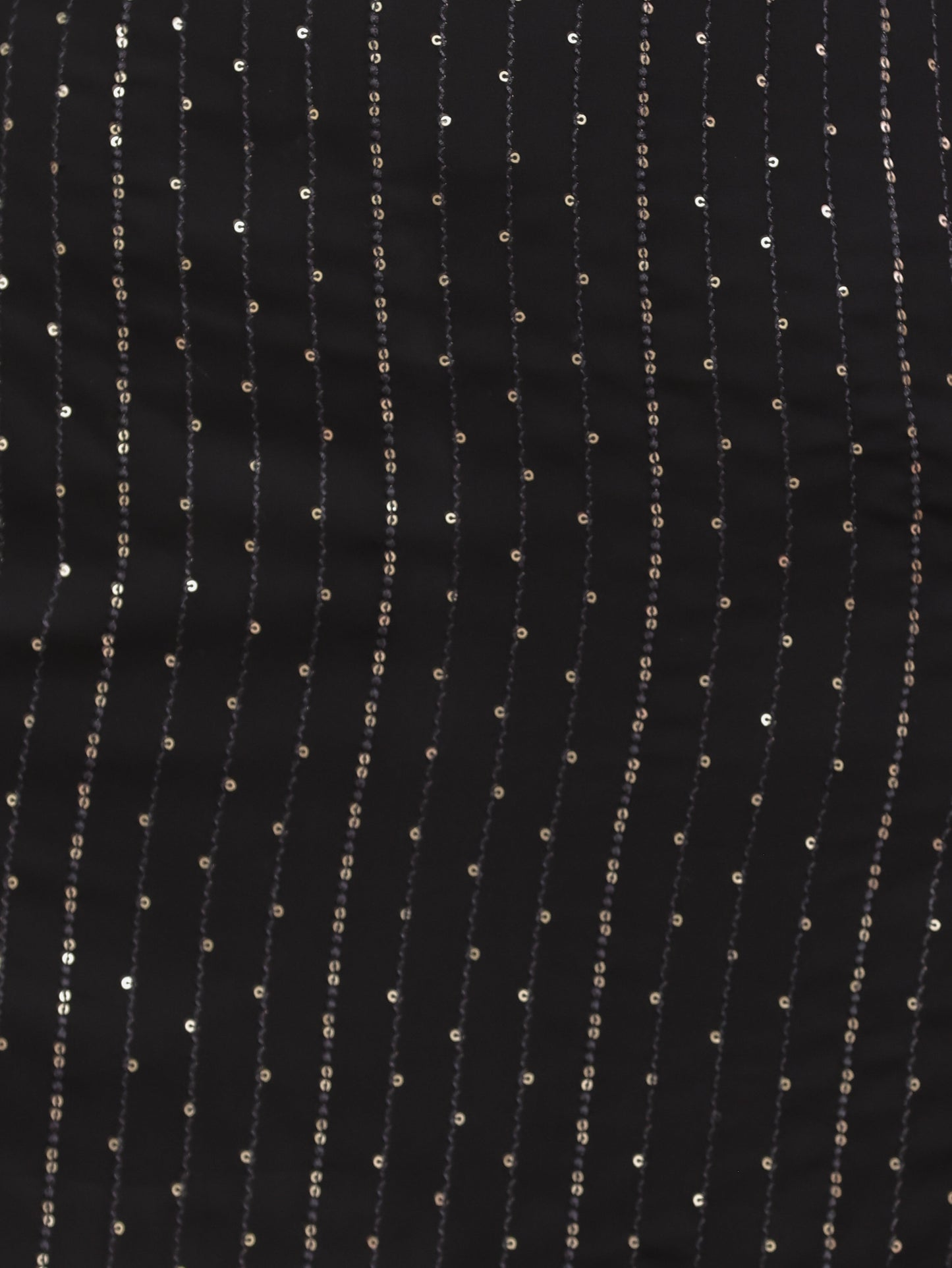 Embroidered Georgette Solid Straight Black Kurta