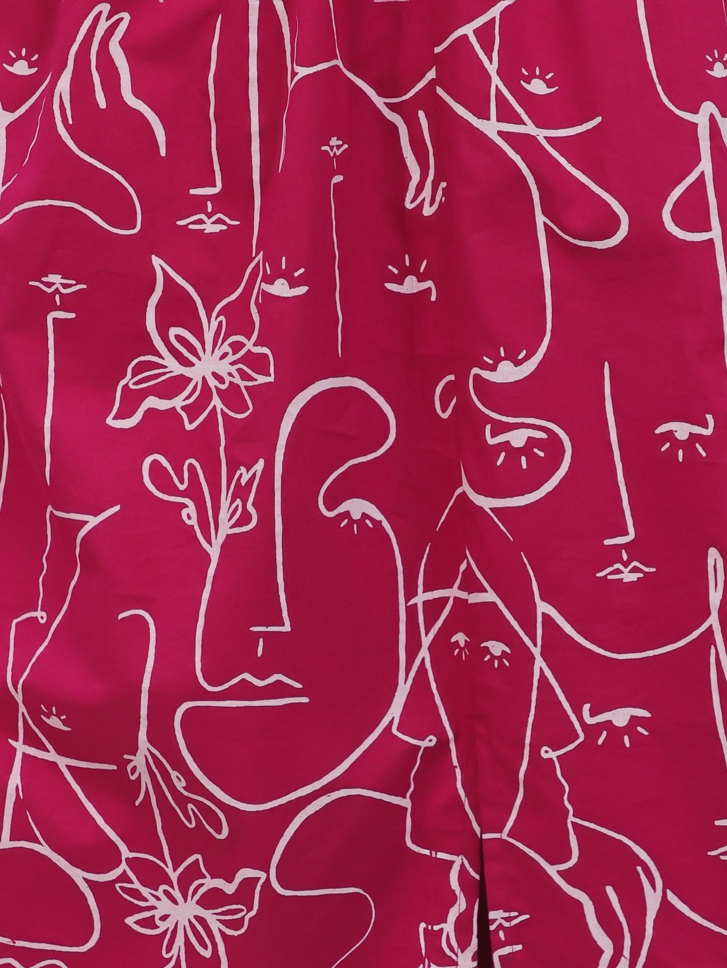 Soft Cotton Floral Flared Pink Kurta