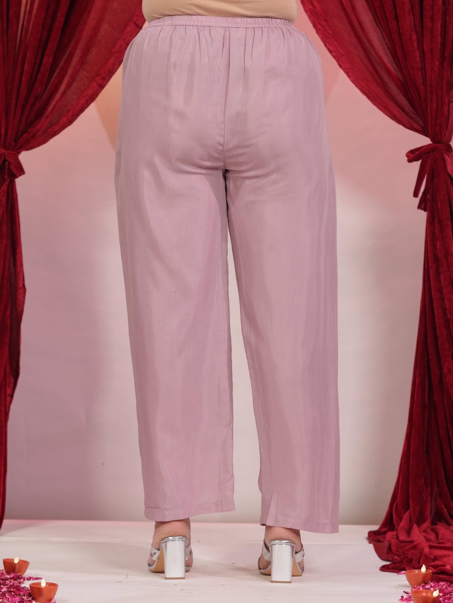 Chanderi Solid Straight Pink Kurta