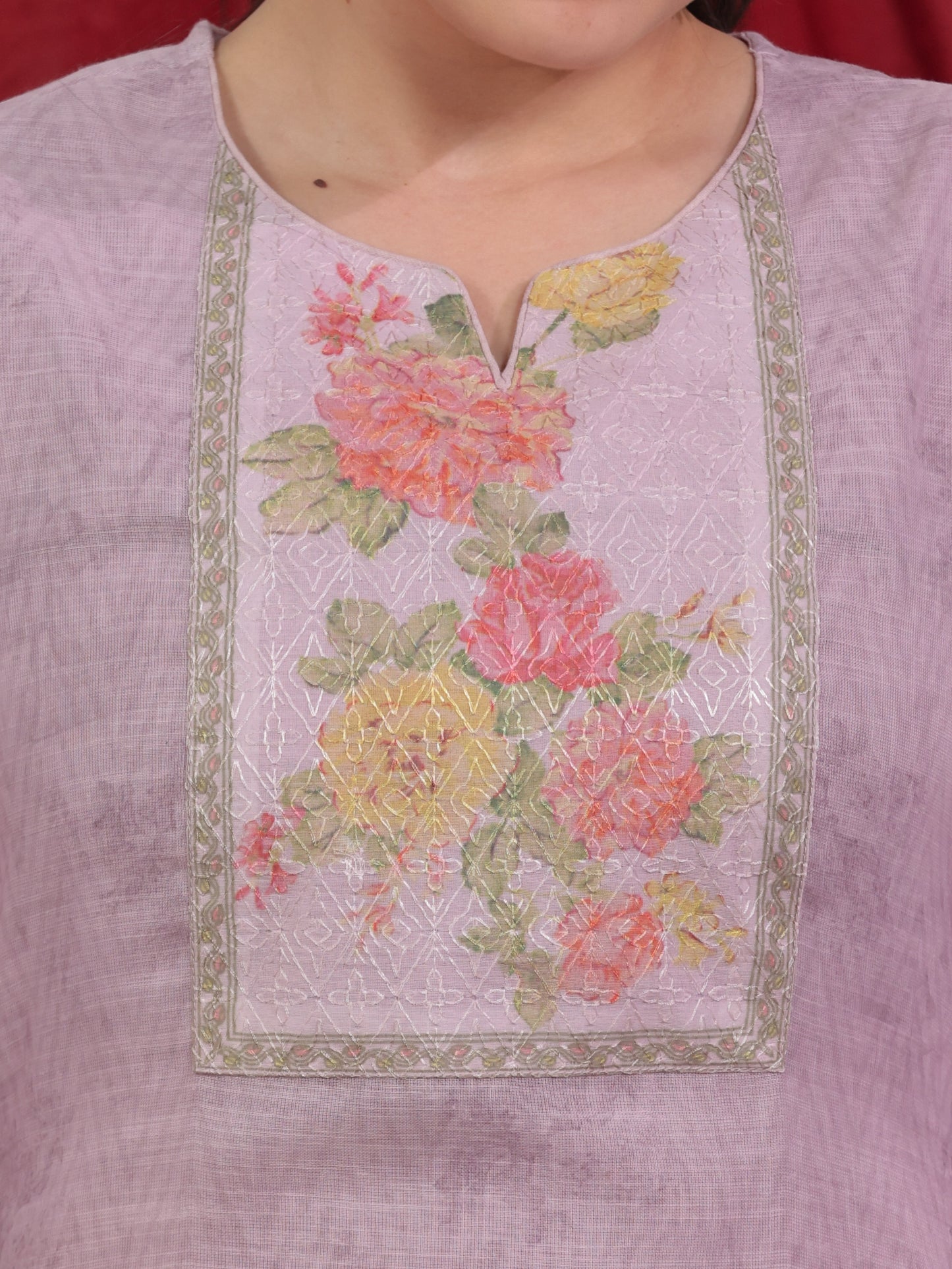 Chanderi Solid Straight Pink Kurta