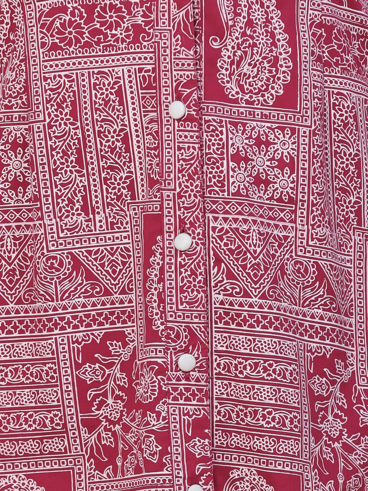 Soft Cotton Patchwork Straight Pink Tunic