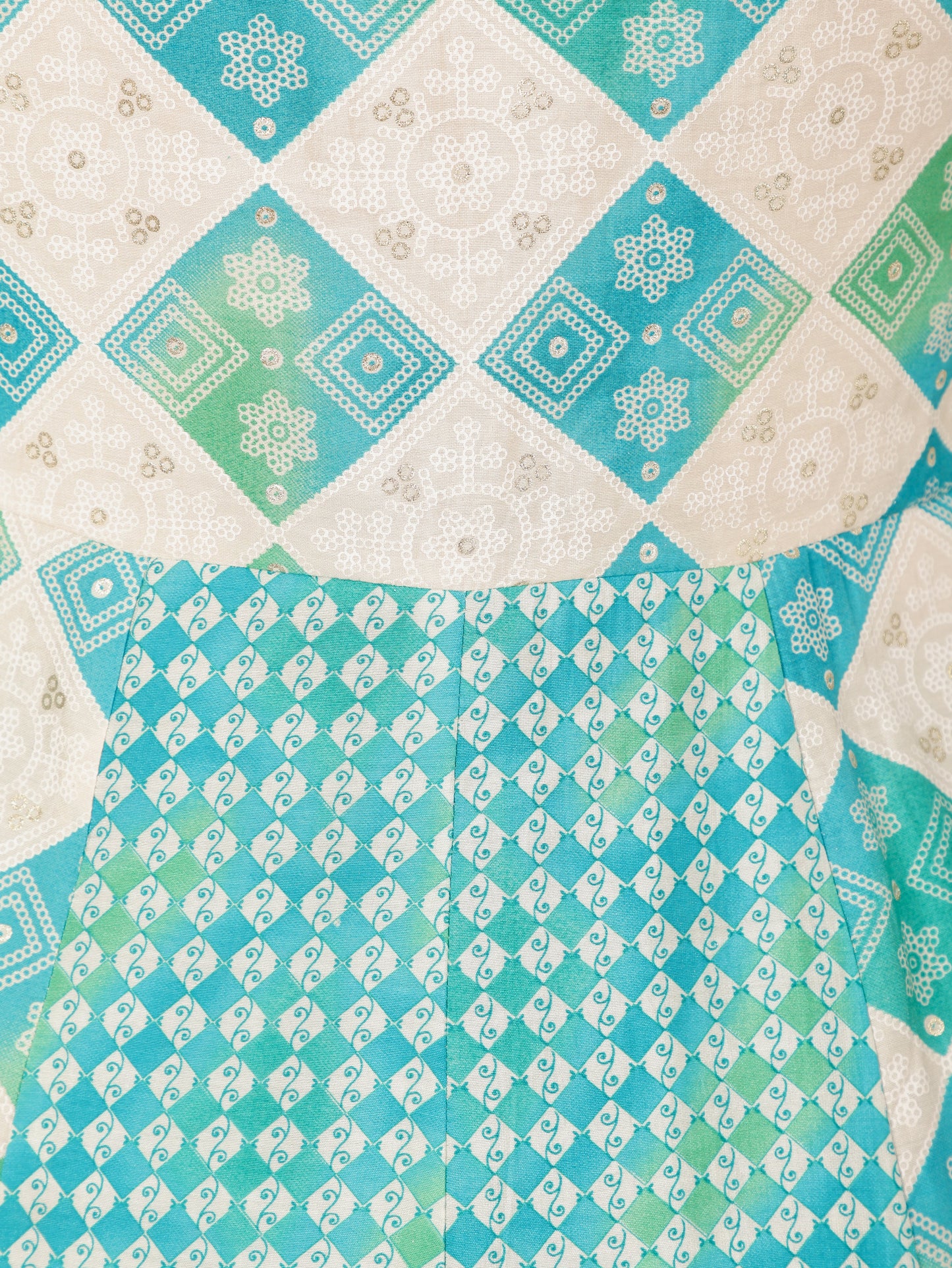 Chanderi Geometric Anarkali Cream Kurta
