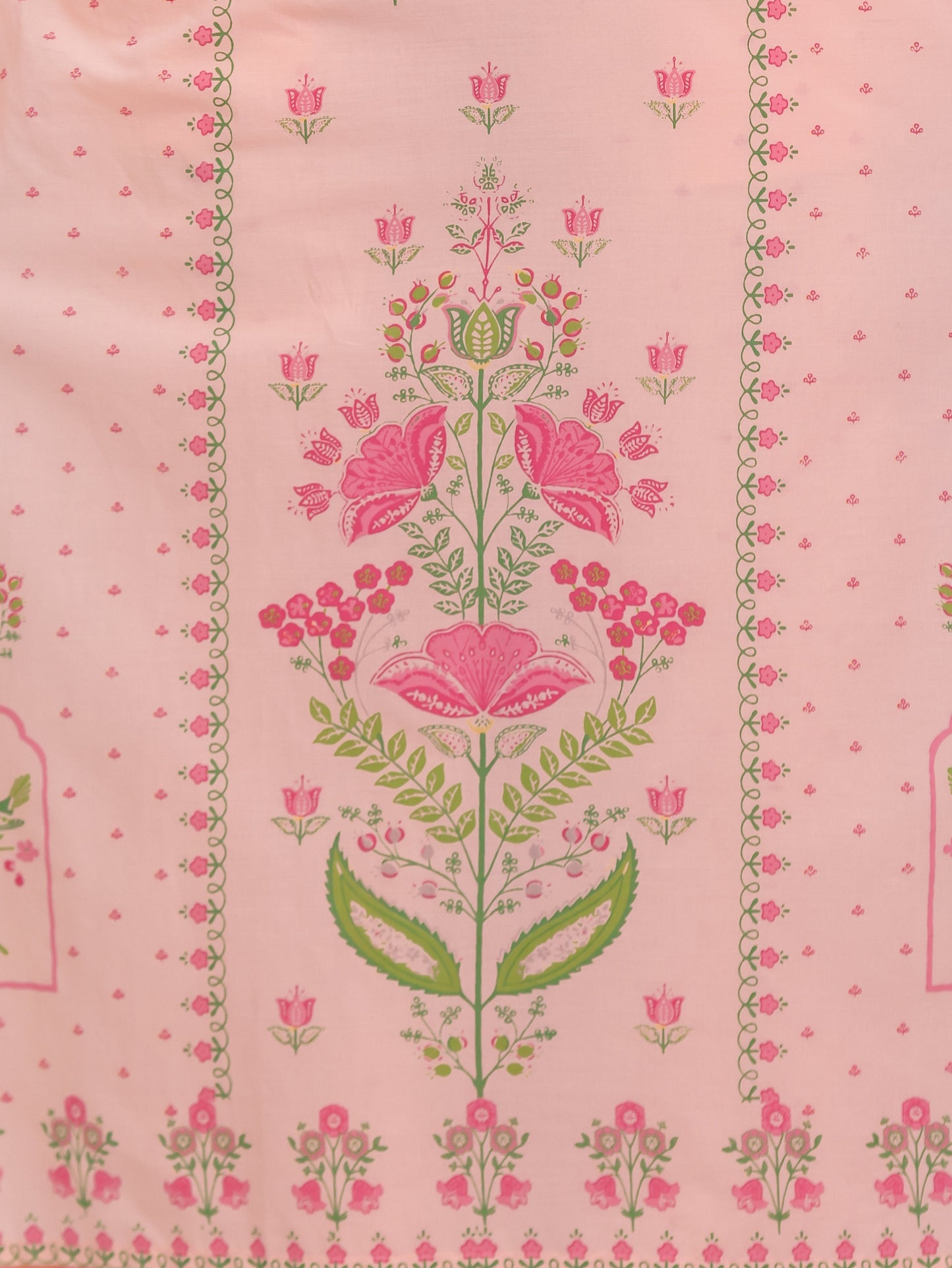 Embroidered Soft Cotton Floral Straight Peach Kurta