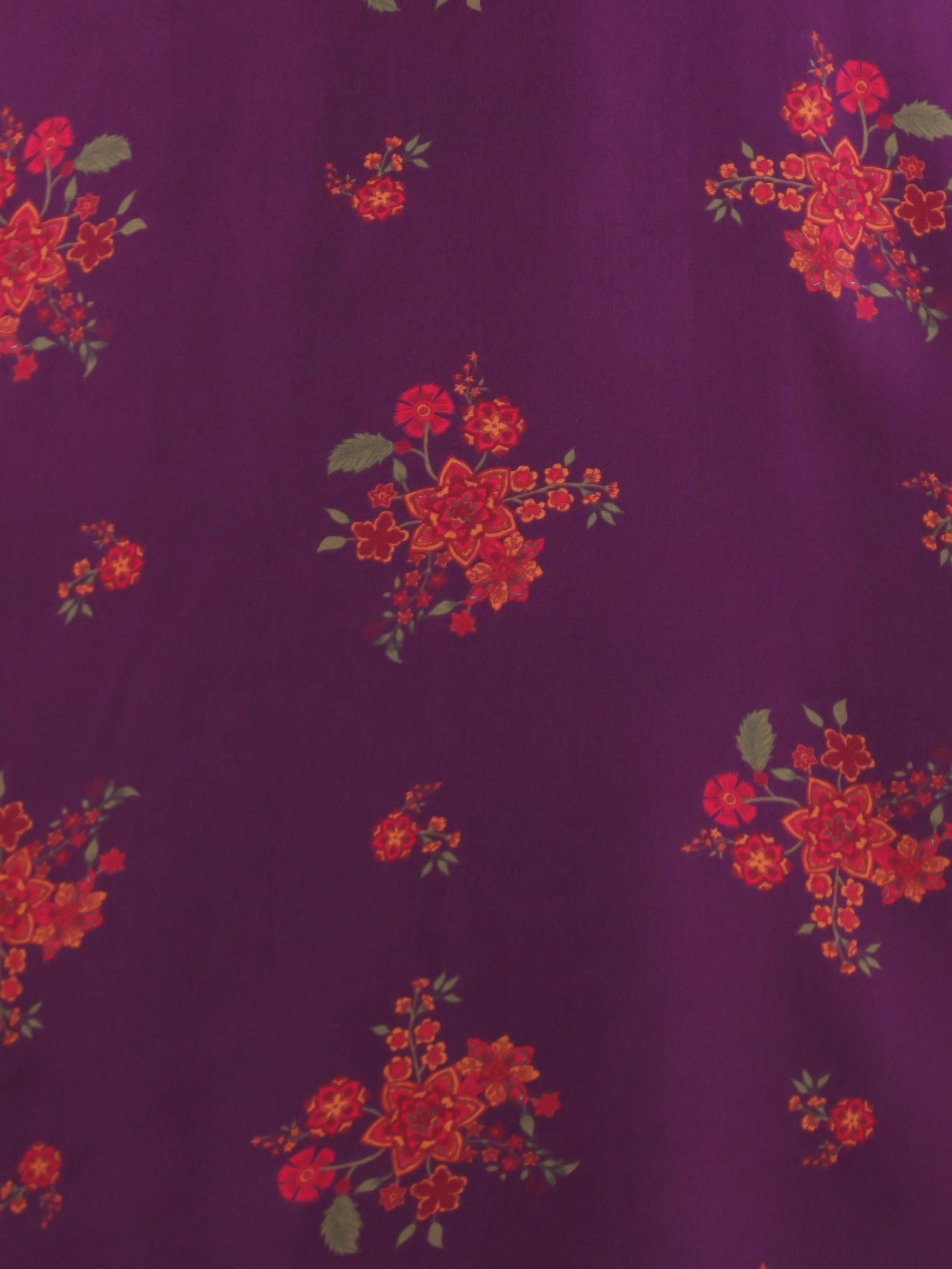 Embroidered Viscose Floral Straight Purple Kurta