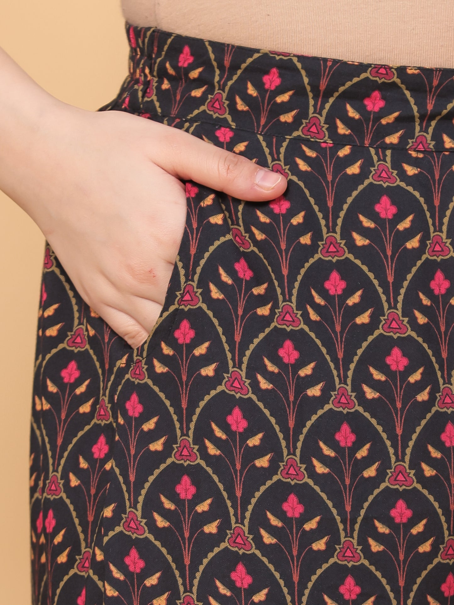 Viscose Solid Flared Black Kurta