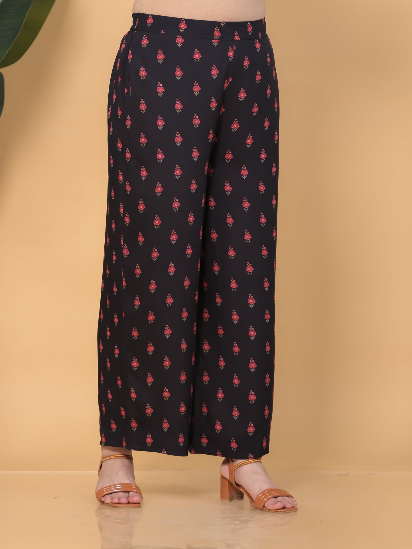 Viscose Floral Kaftan Black Kurta