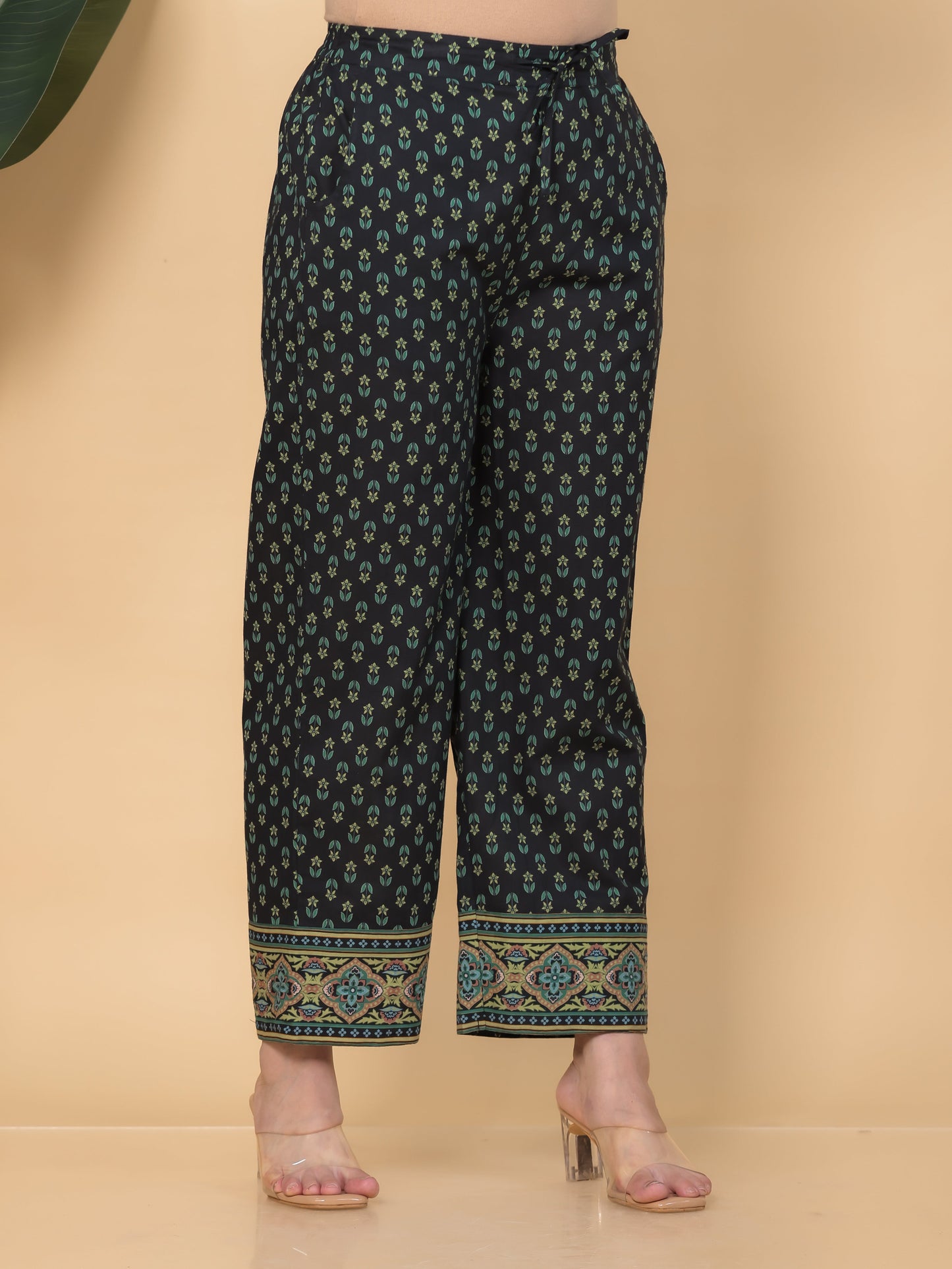 Embroidered Soft Cotton Floral Straight Black Kurta