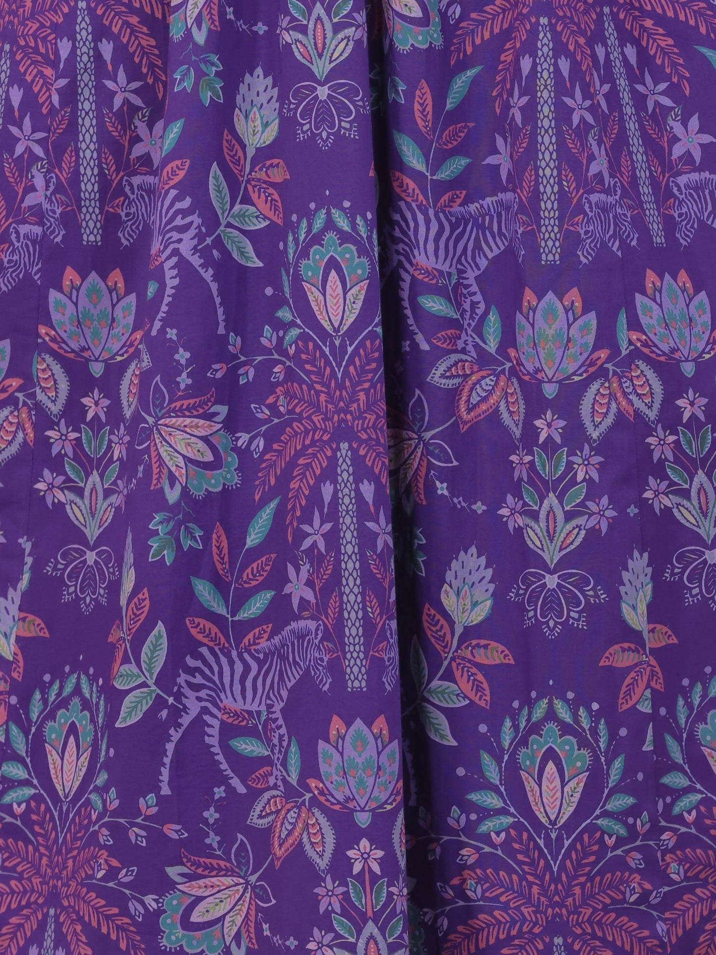 Embroidered Soft Cotton Floral Anarkali Purple Kurta