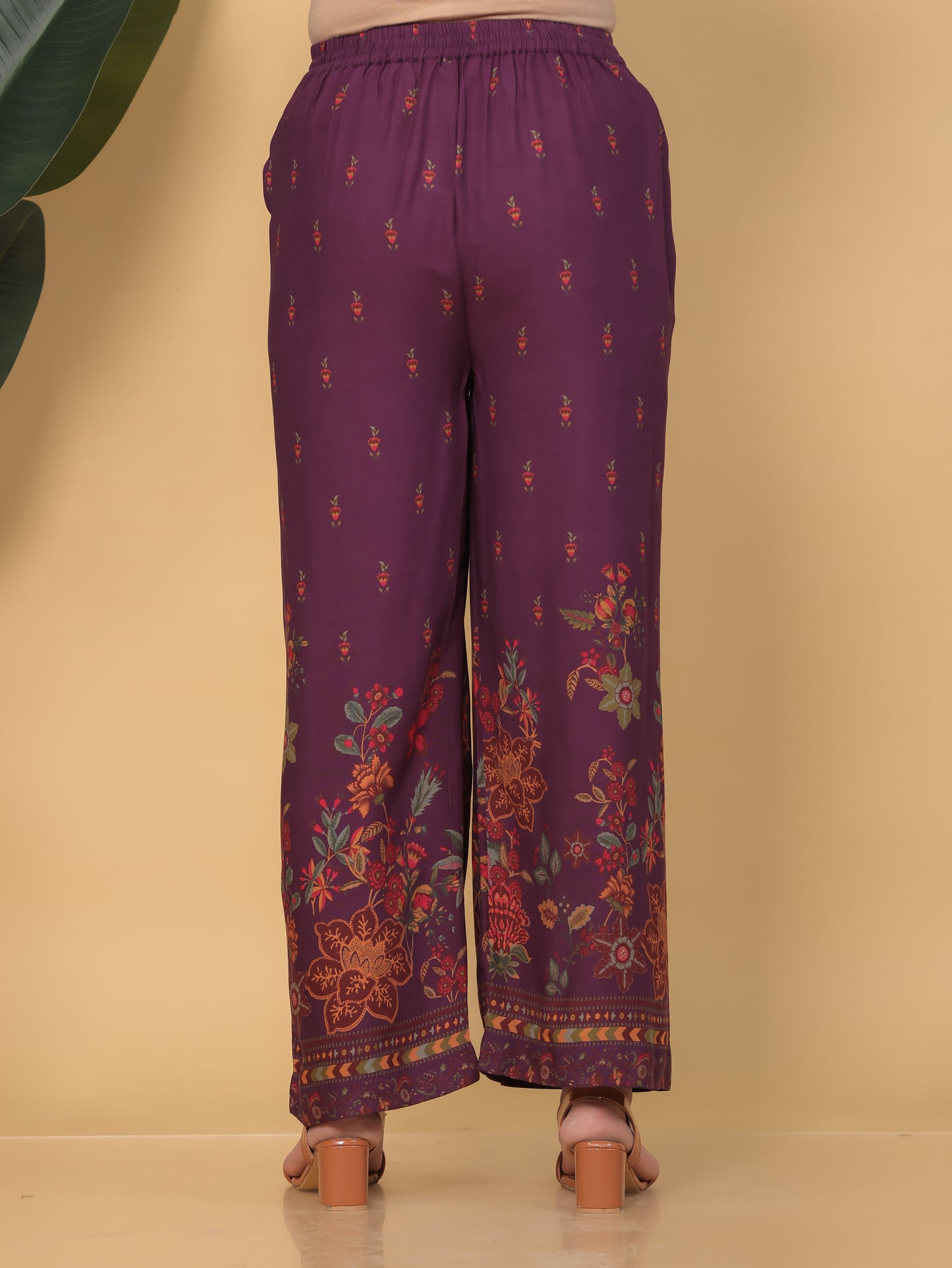 Viscose Placement Print Straight Mauve Kurta