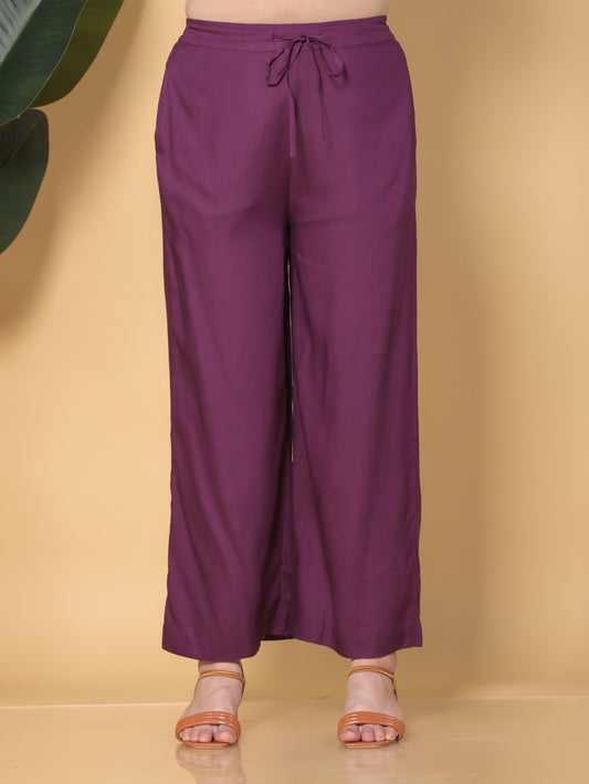 Viscose Solid Mauve Palazzo