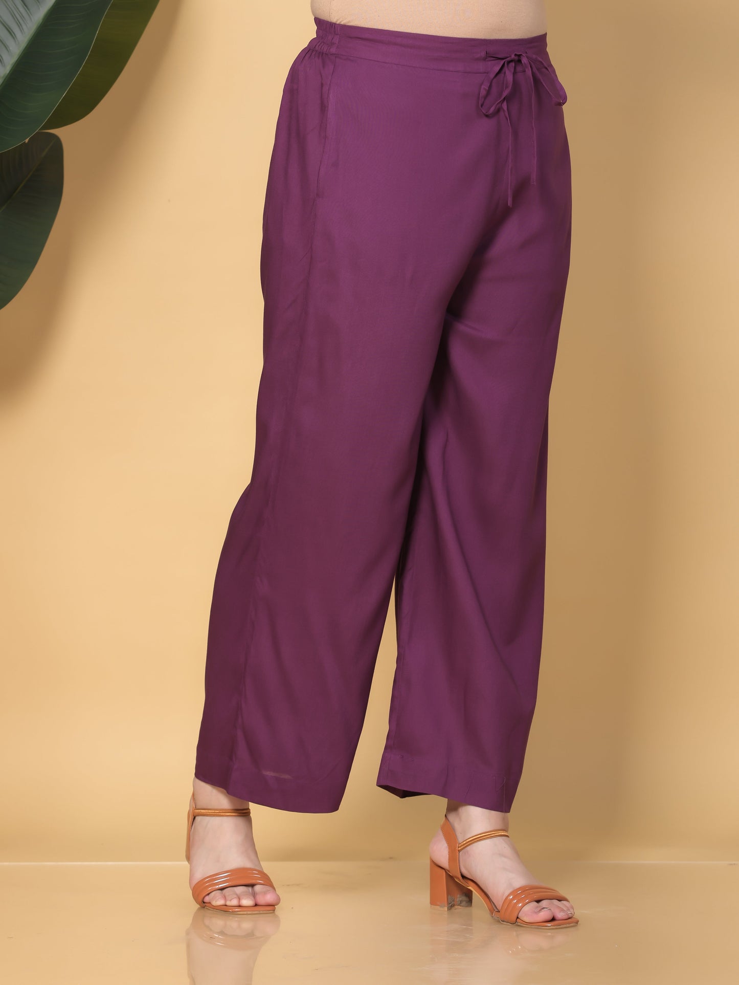 Viscose Solid Mauve Palazzo