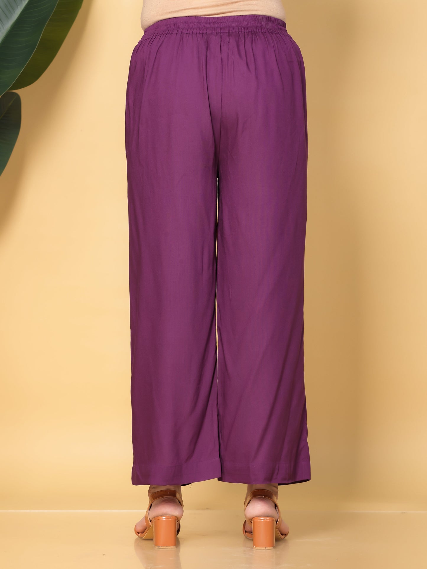 Viscose Solid Mauve Palazzo