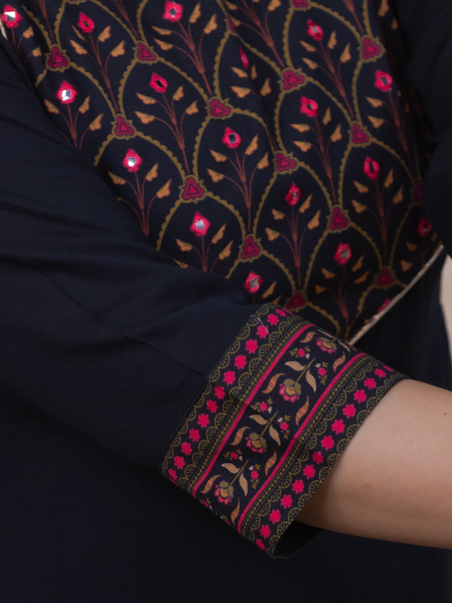 Viscose Solid Anarkali Black Kurta