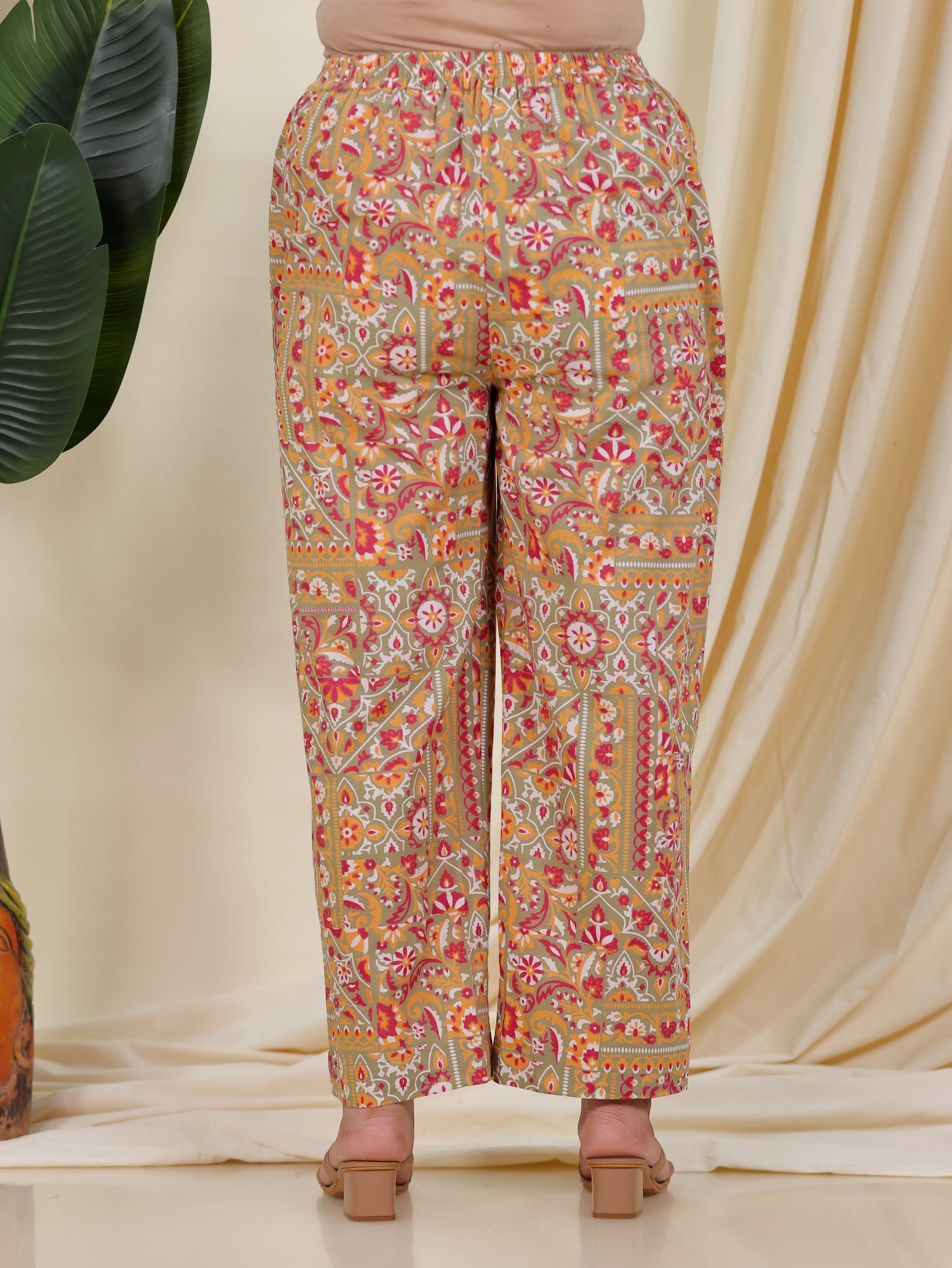 Soft Cotton Patchwork Kaftan Green Kurta