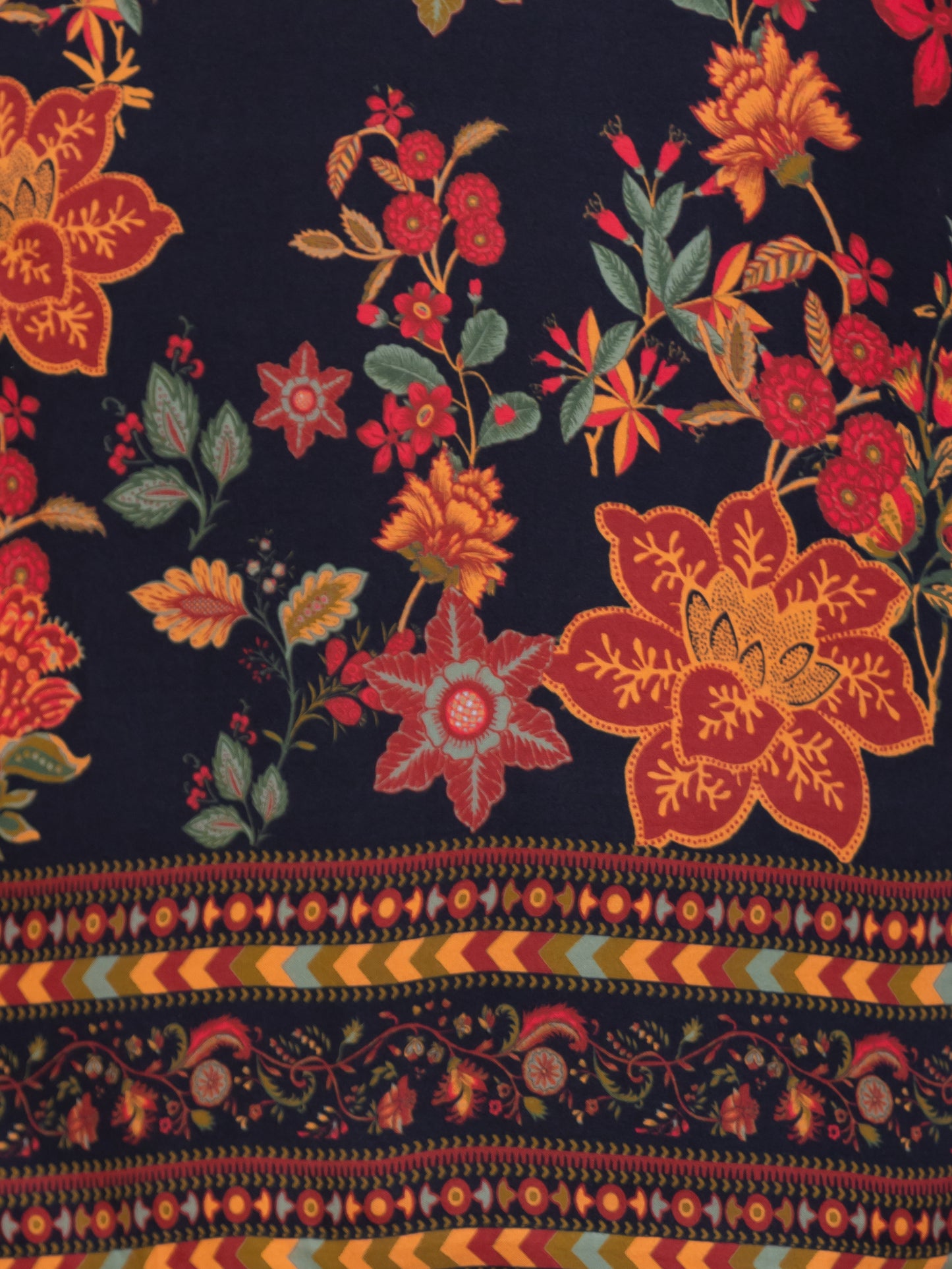 Viscose Floral Straight Black Kurta