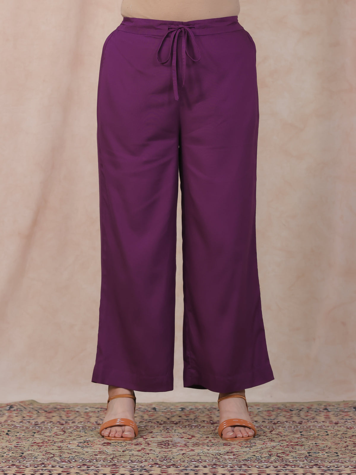 Viscose Solid Mauve Palazzo