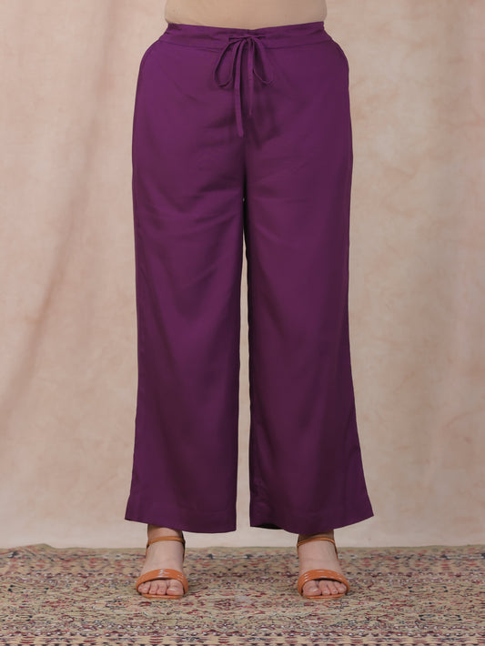 Viscose Solid Mauve Palazzo