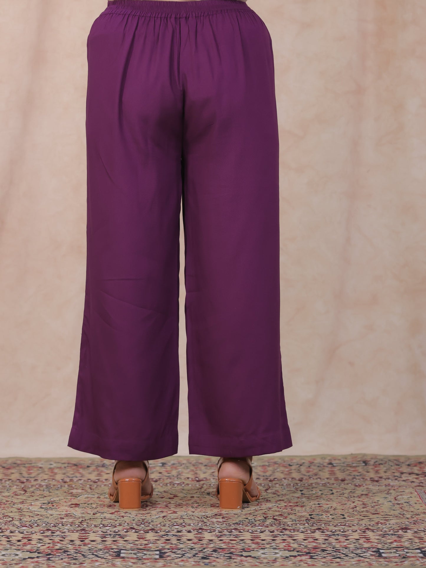 Viscose Solid Mauve Palazzo