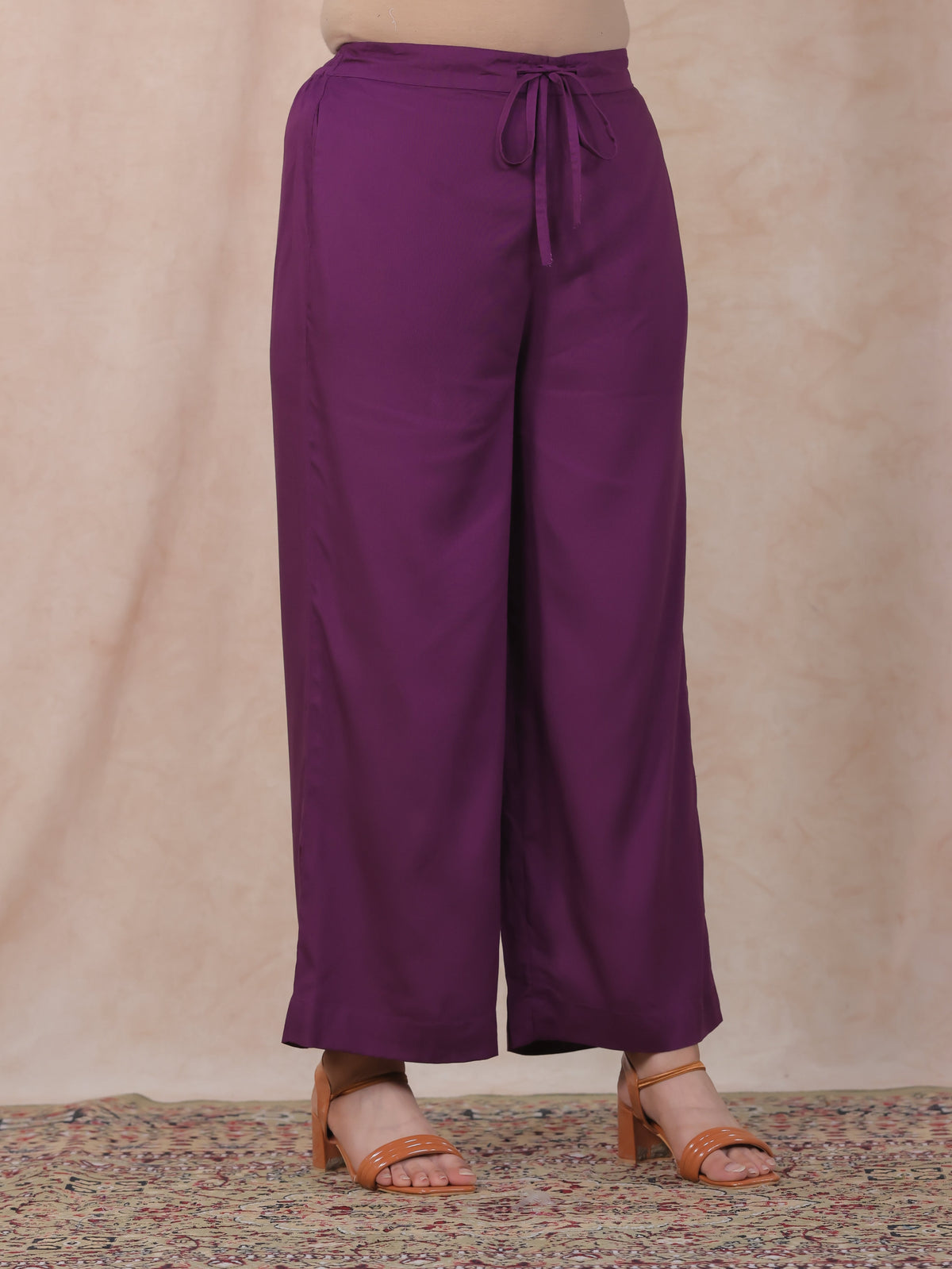 Viscose Placement Print Angrakha Mauve Kurta