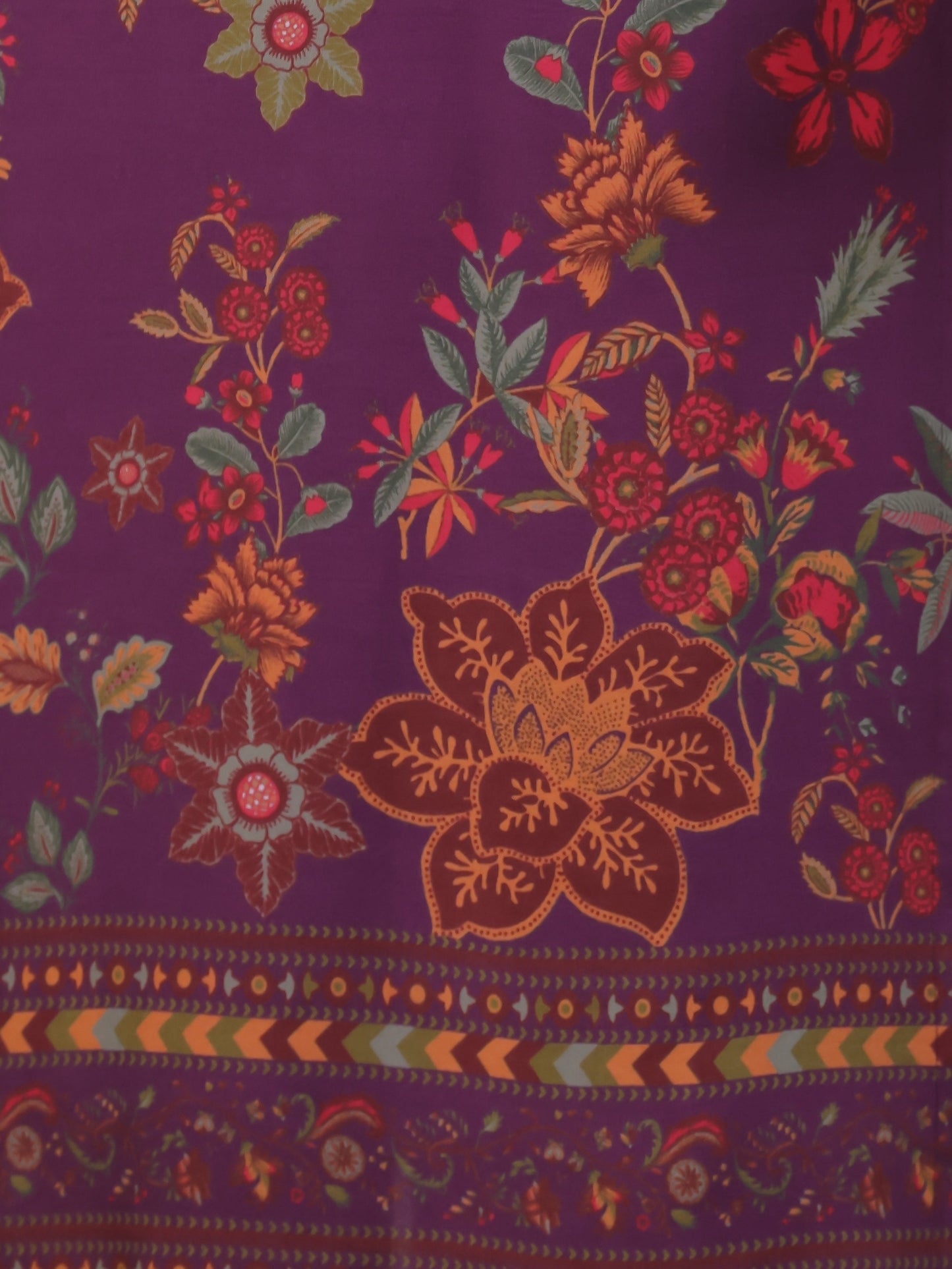 Viscose Placement Print Angrakha Mauve Kurta