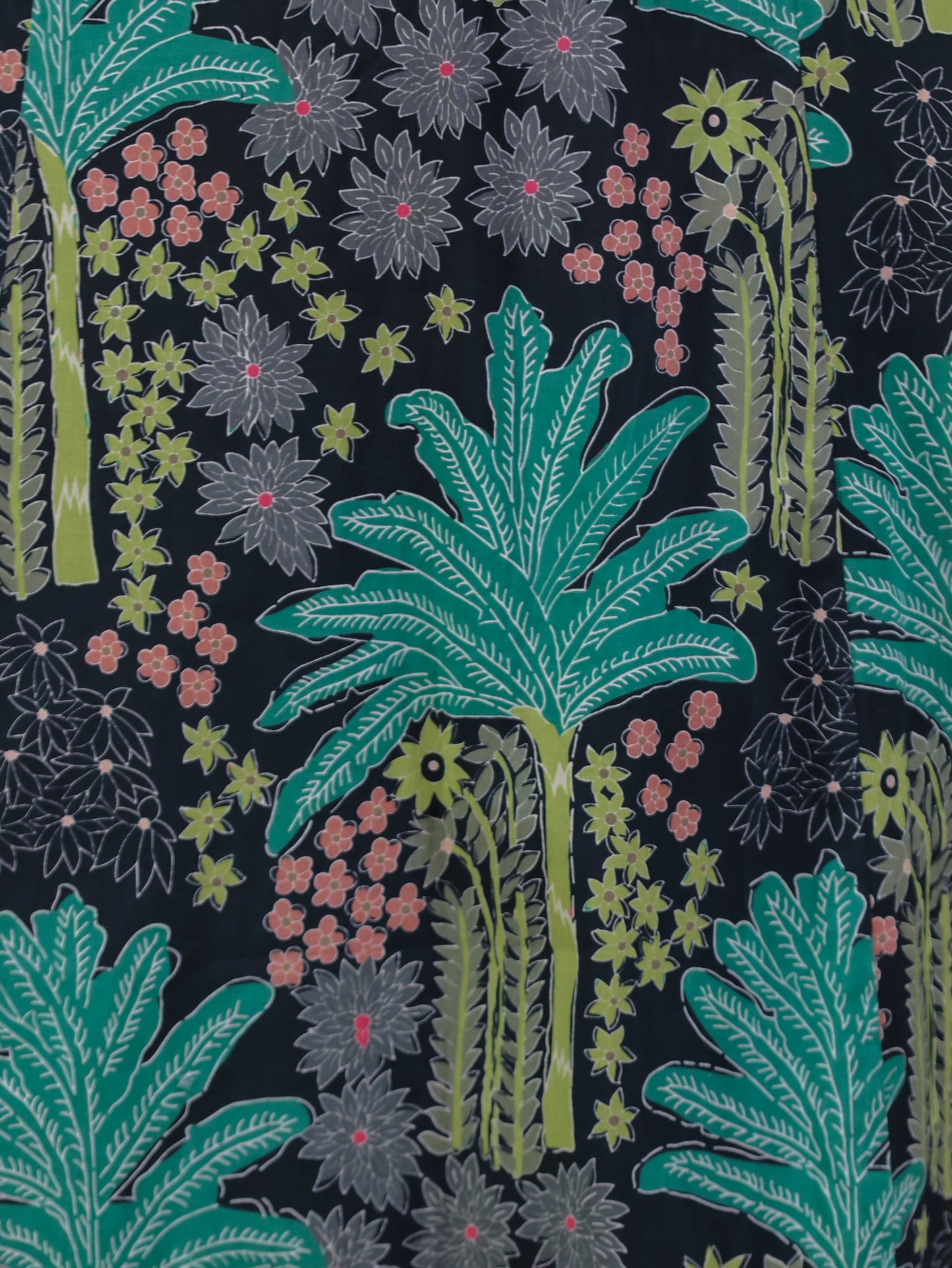 Soft Cotton Foliage Flared Black Kurta