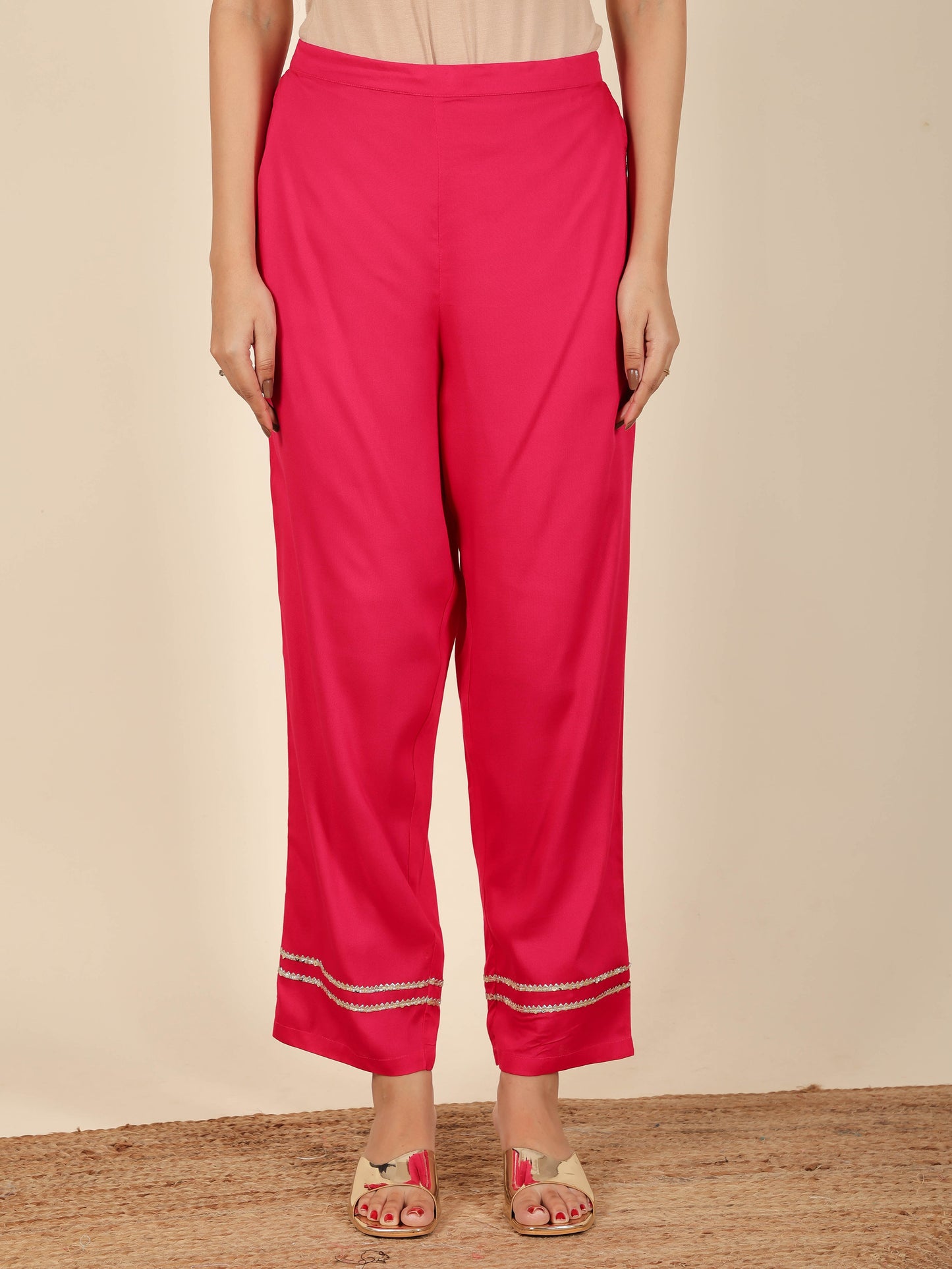 Rayon Solid Crop Pant