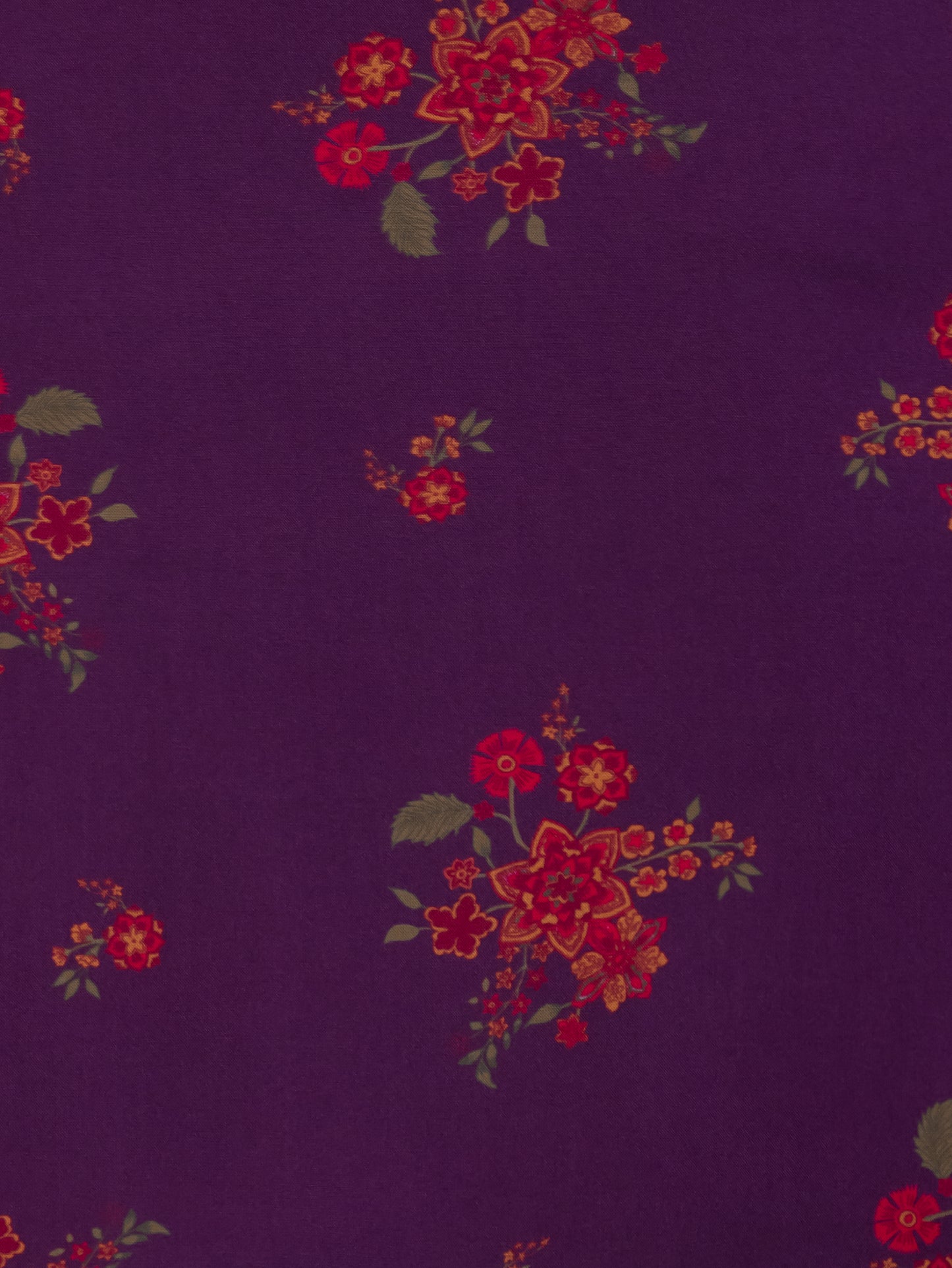 Embroidered Viscose Floral Straight Mauve Kurta