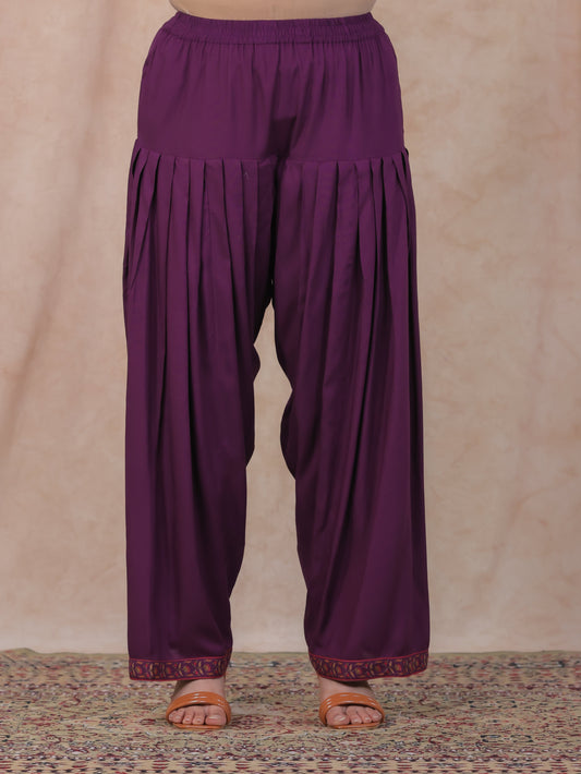 Viscose Solid Purple Salwar