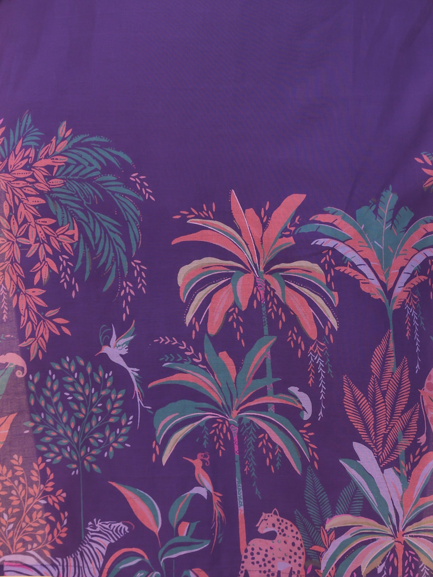 Soft Cotton Placement Print Straight Purple Kurta