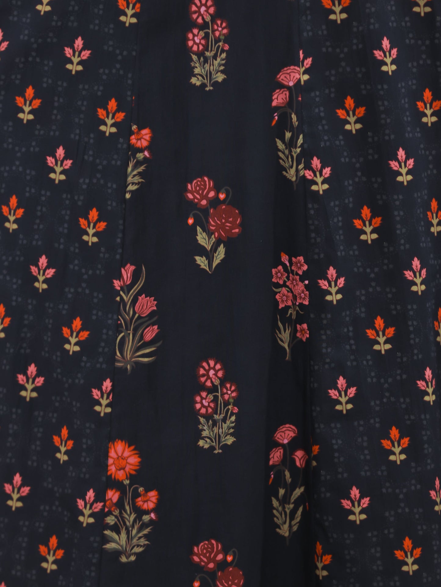 Embroidered Soft Cotton Floral Anarkali Black Kurta