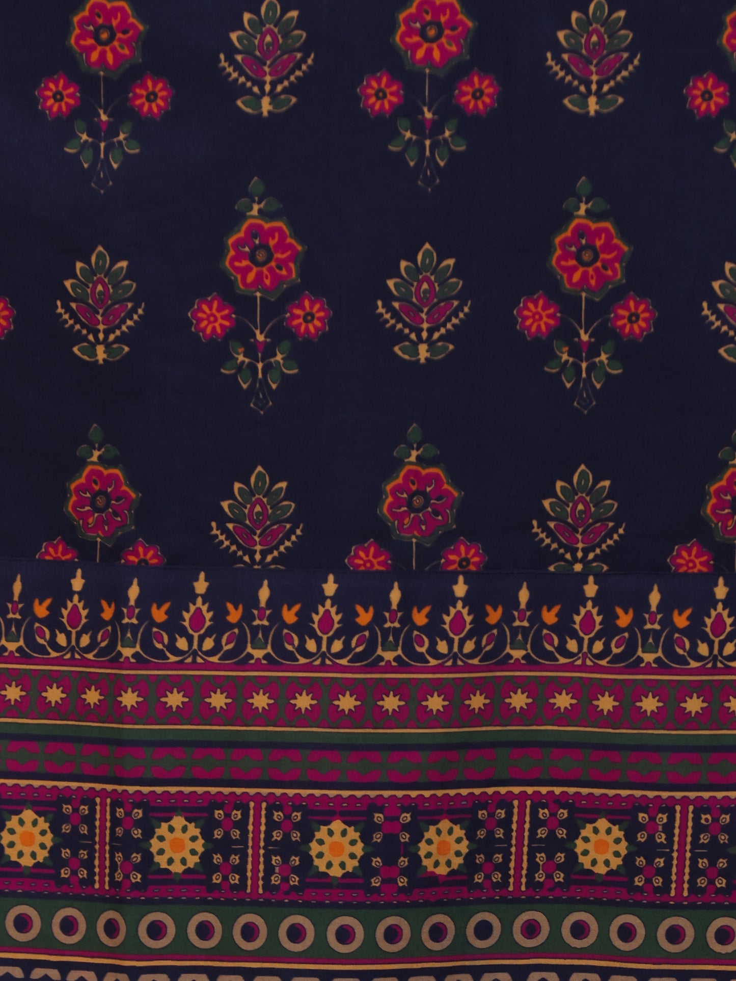 Soft Cotton Floral Straight Blue Kurta