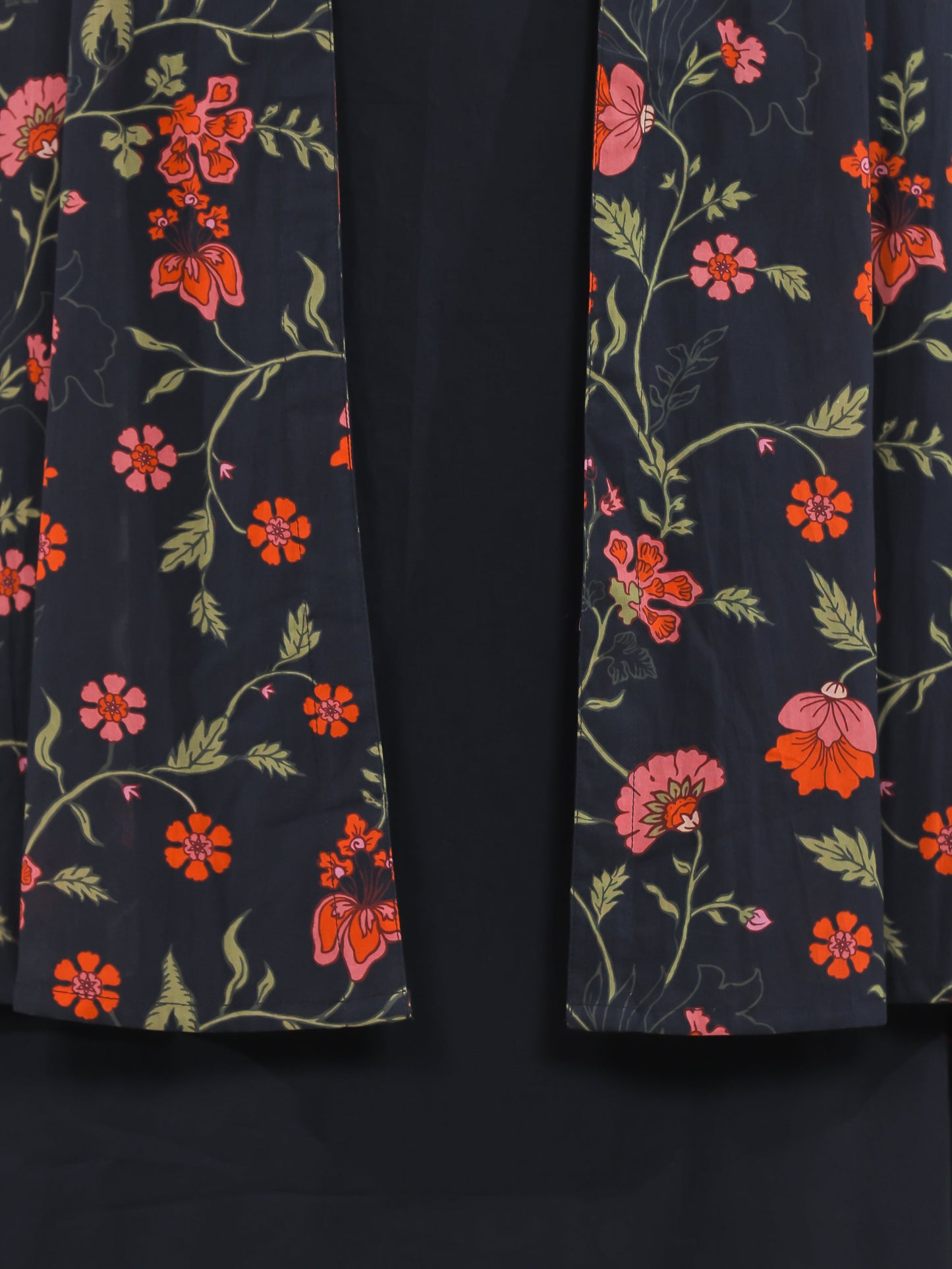Soft Cotton Solid A-line Black Kurta