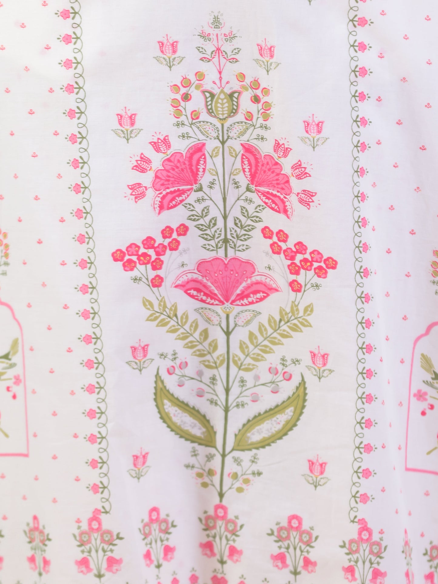 Soft Cotton Floral Straight Off White Kurta
