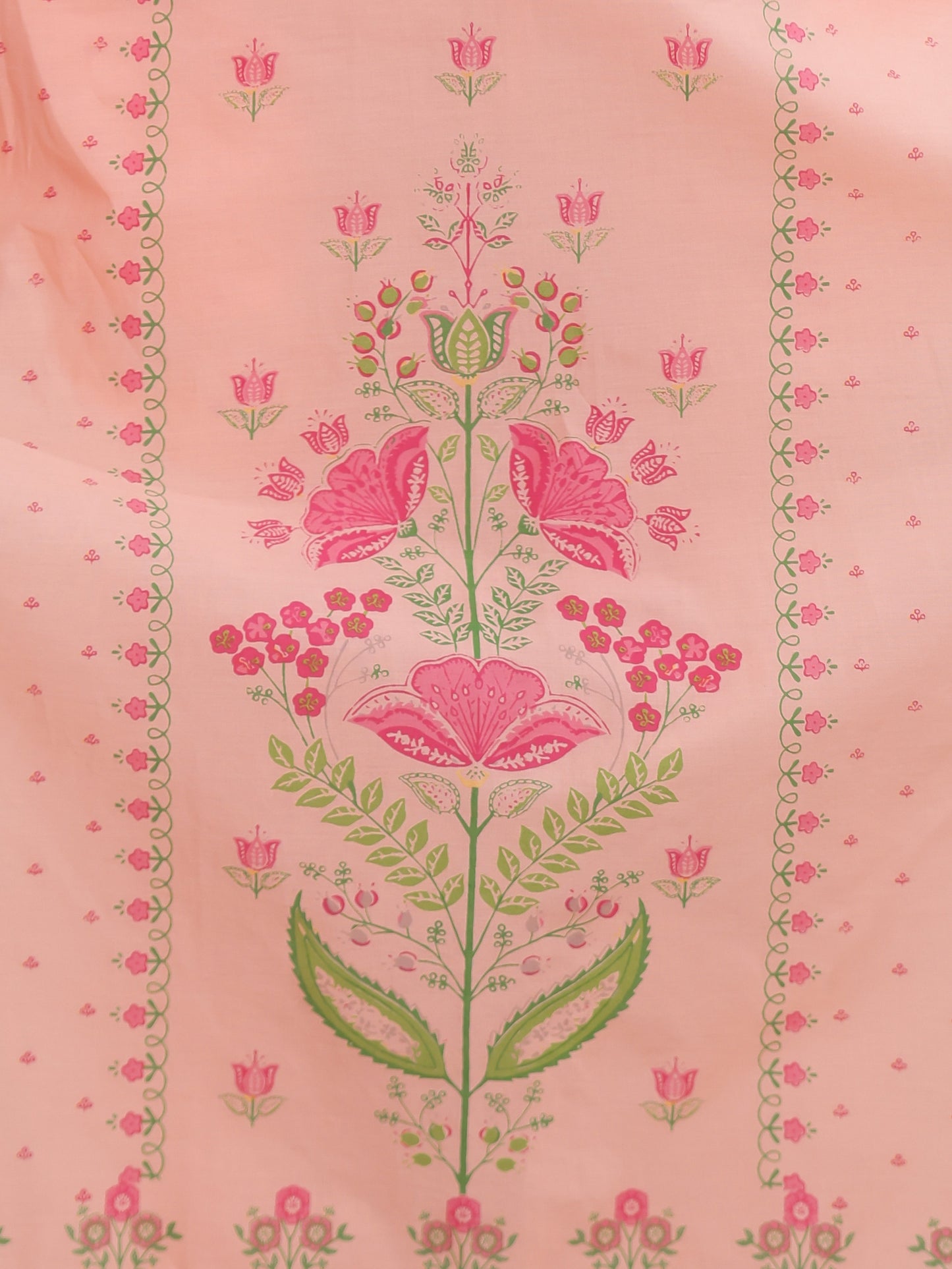 Soft Cotton Floral Straight Peach Kurta