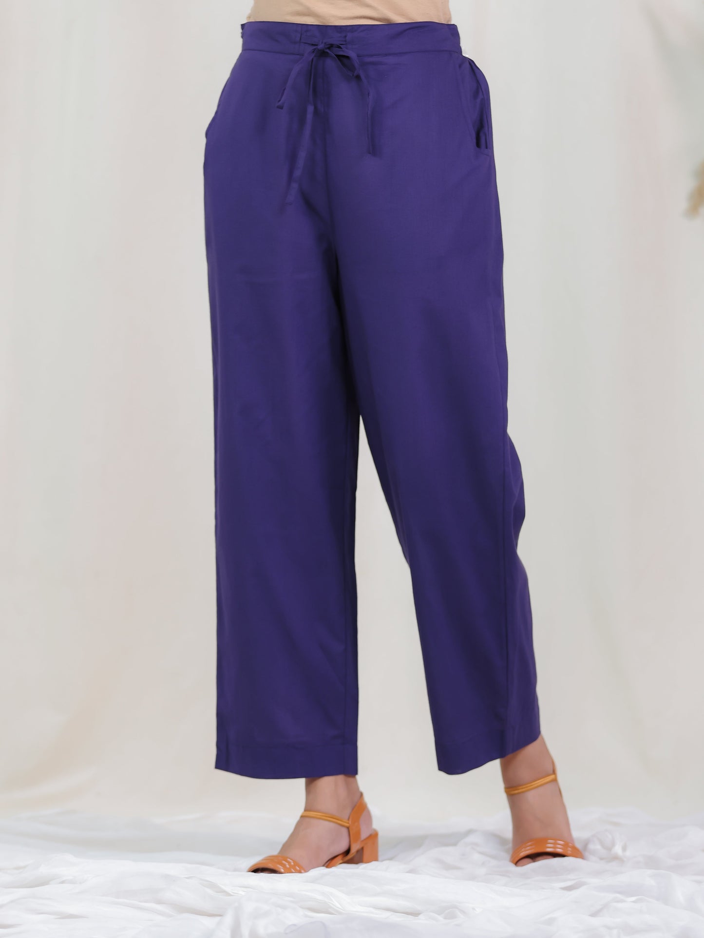 Soft Cotton Mughal Print Anarkali Purple Kurta
