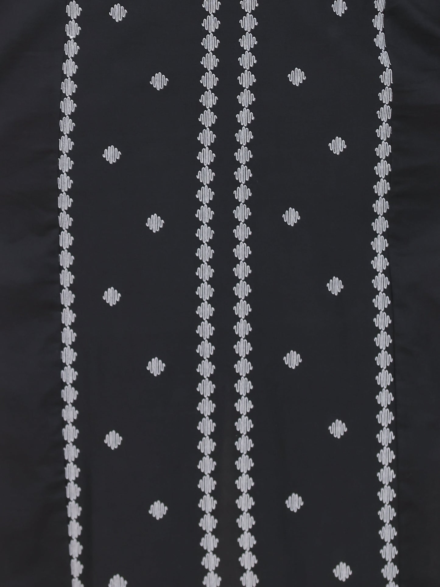 Soft Cotton Geometric Straight Black Kurta