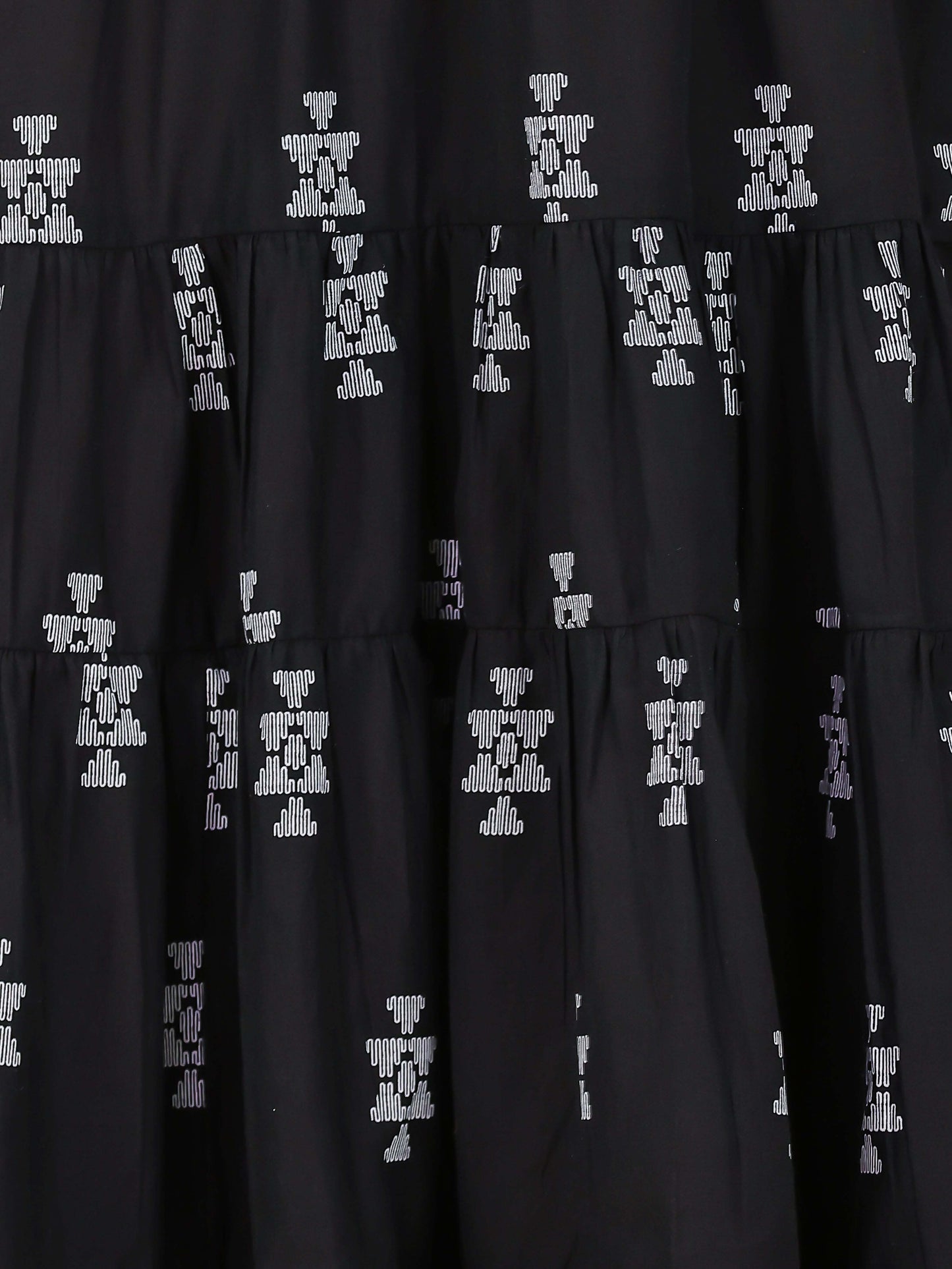 Soft Cotton Geometric Anarkali Black Dress