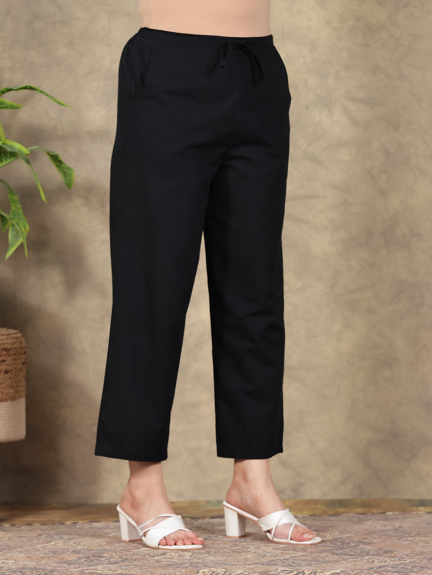 Soft Cotton Patchwork Angrakha Black Kurta