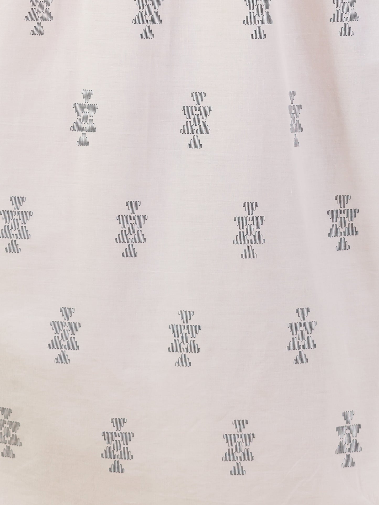 Soft Cotton Geometric Anarkali Cream Dress