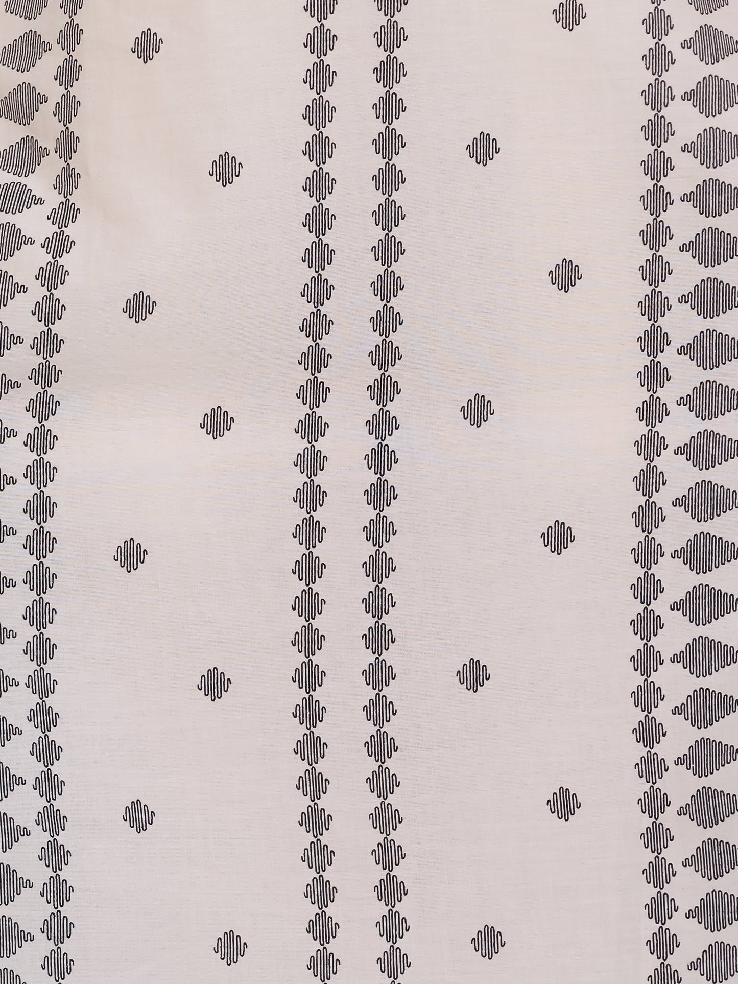 Soft Cotton Geometric Straight Cream Kurta