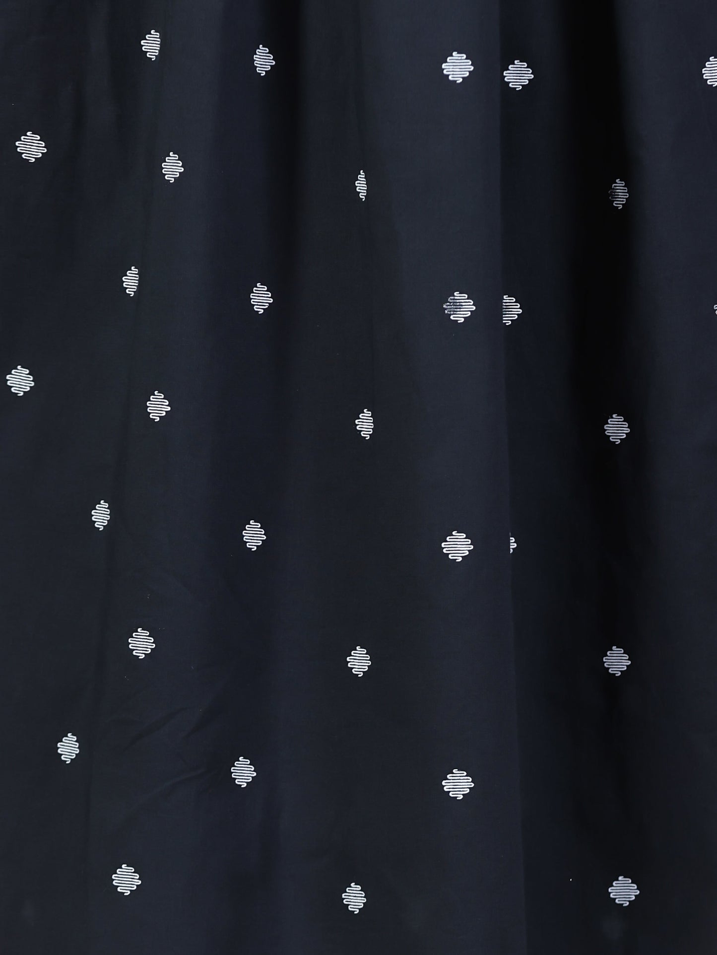 Embroidered Soft Cotton Geometric Flared Black Kurta