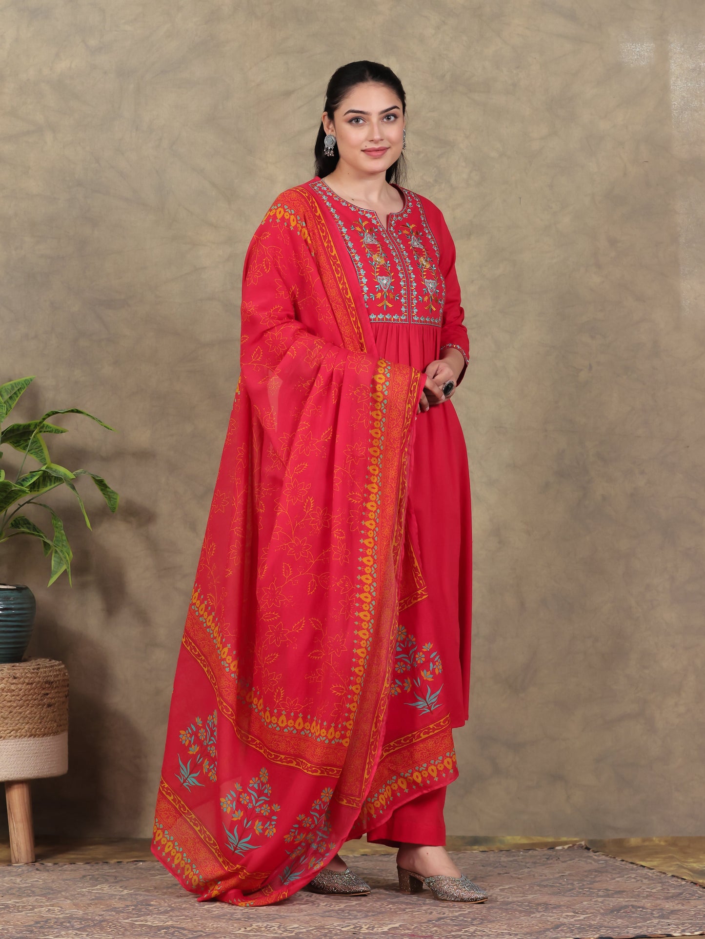 Cotton Voile Bandhani Red Dupatta