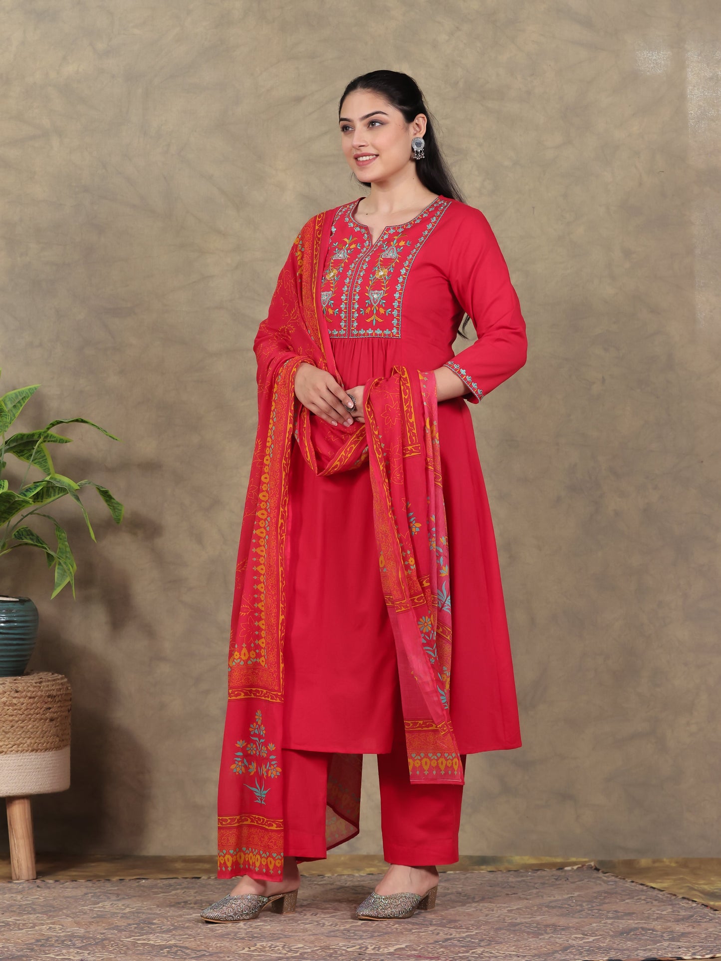 Cotton Voile Bandhani Red Dupatta