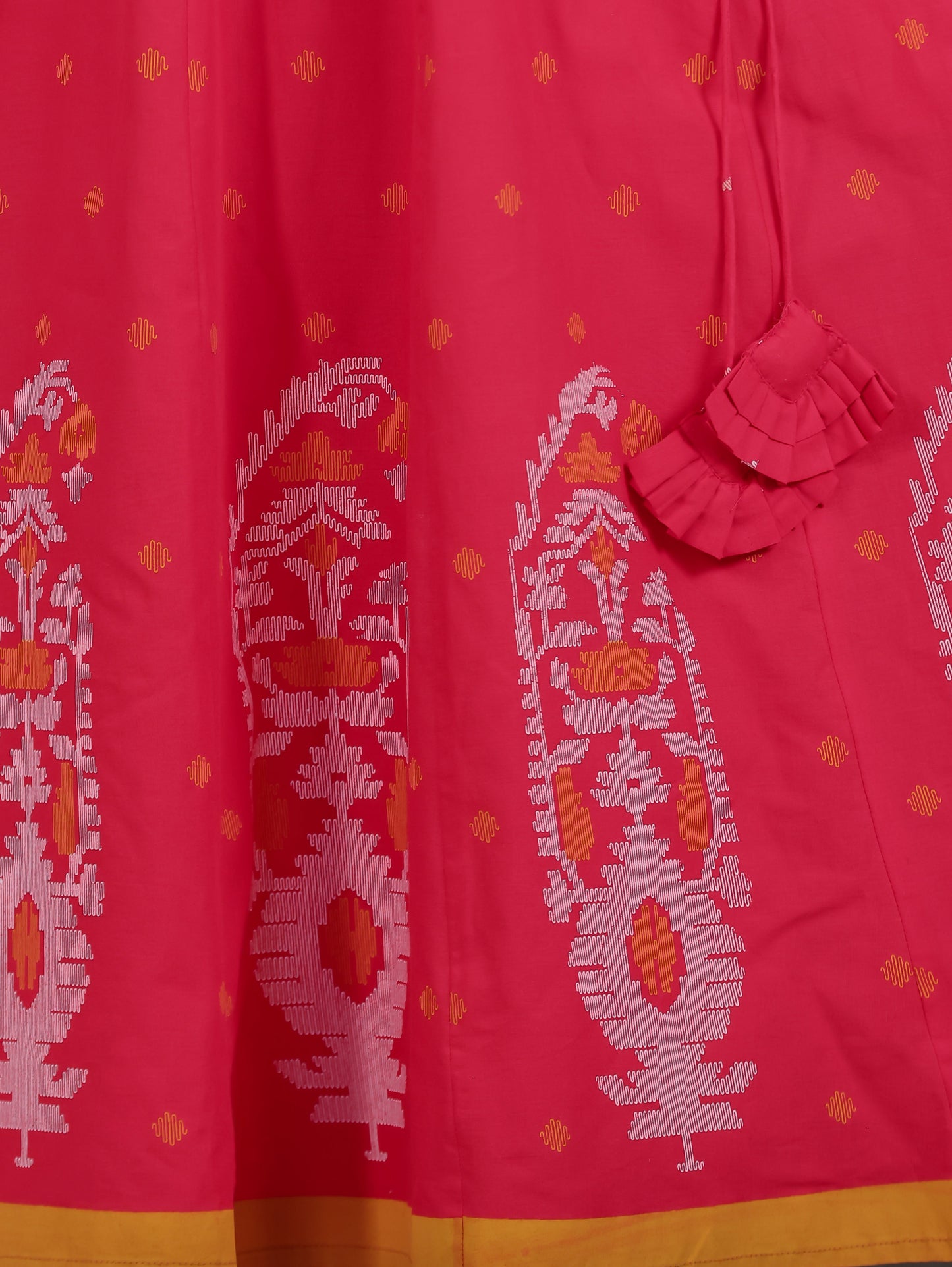 Embroidered Soft Cotton Geometric Angrakha Red Kurta