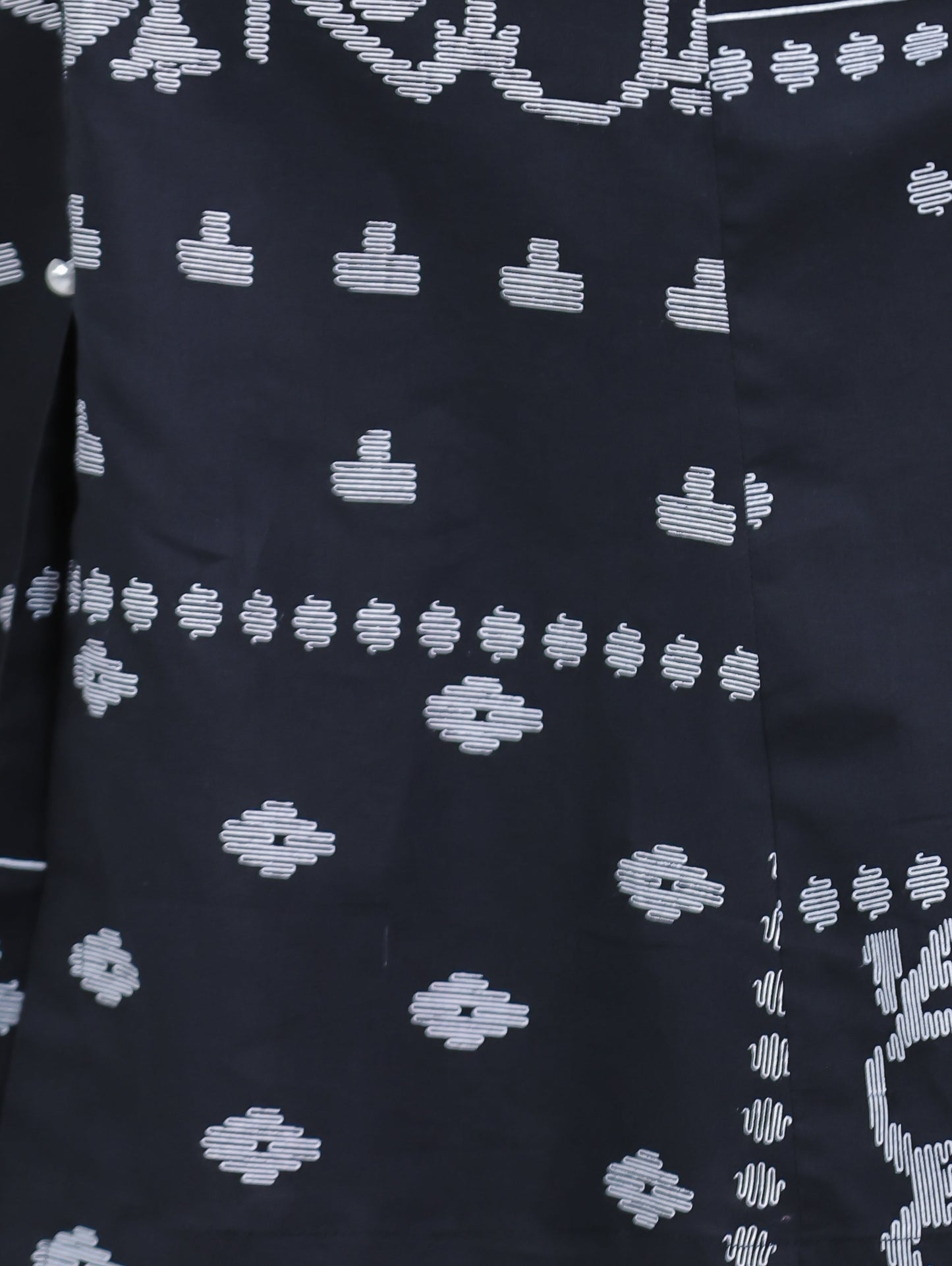 Soft Cotton Patchwork High Low Black Kurta