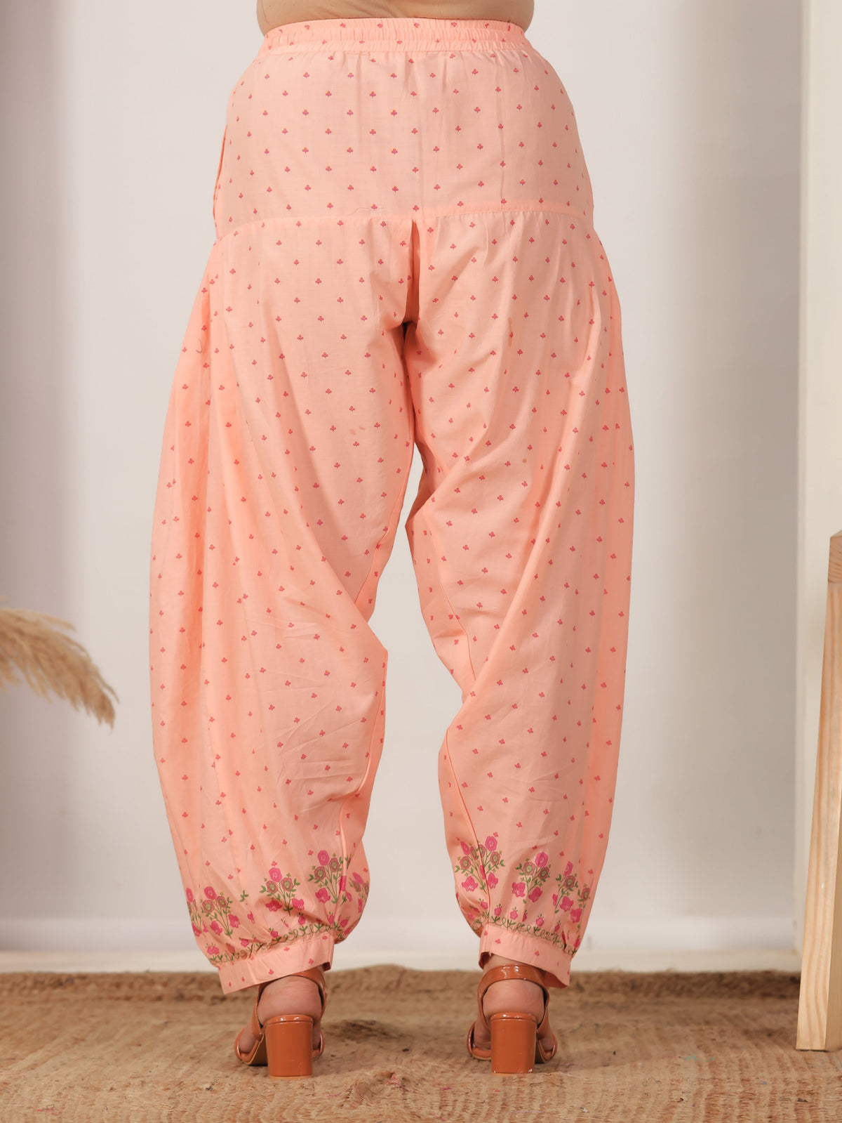 Soft Cotton Floral Peach Salwar
