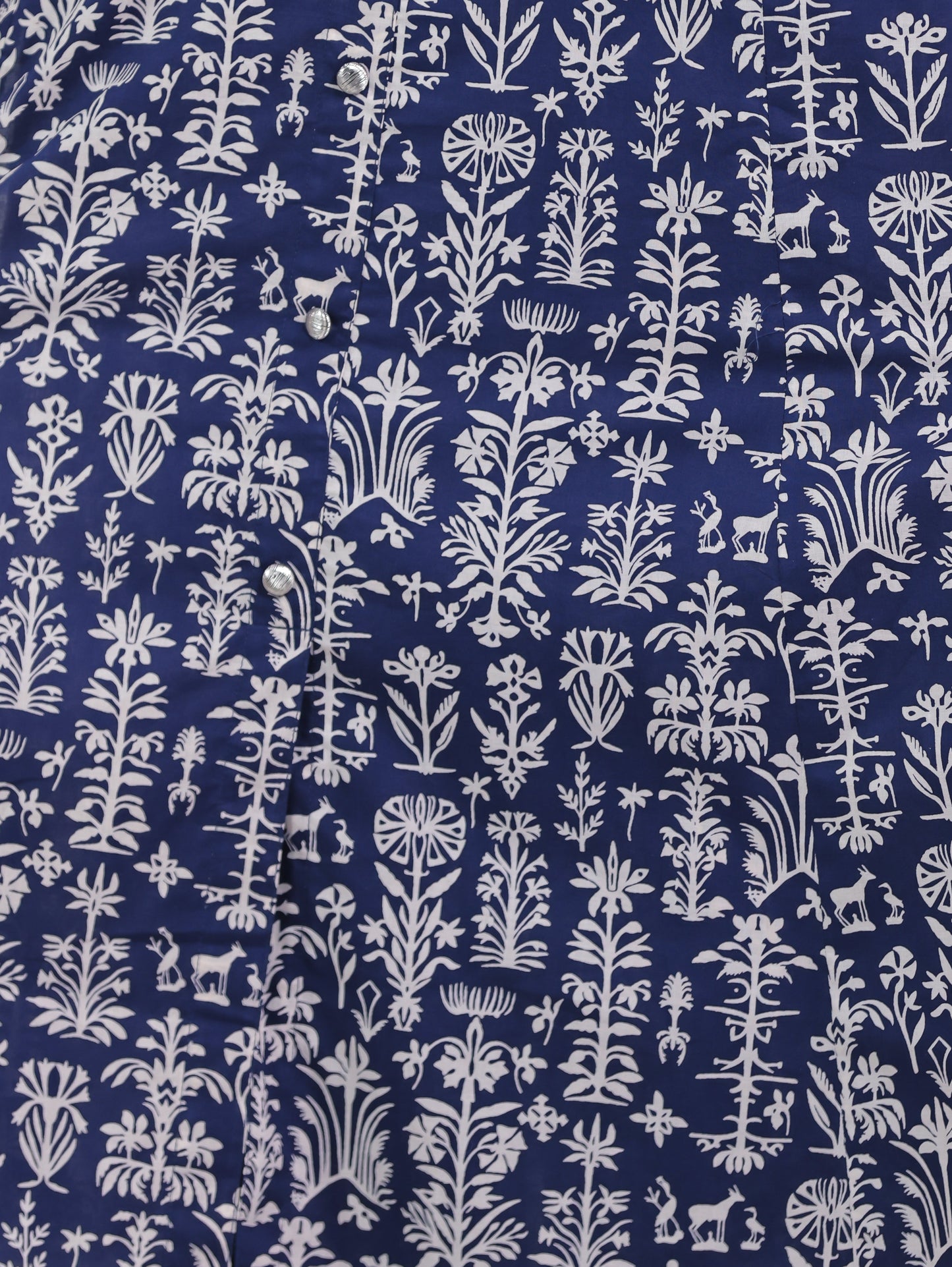 Soft Cotton Butta High Low Indigo blue Kurta